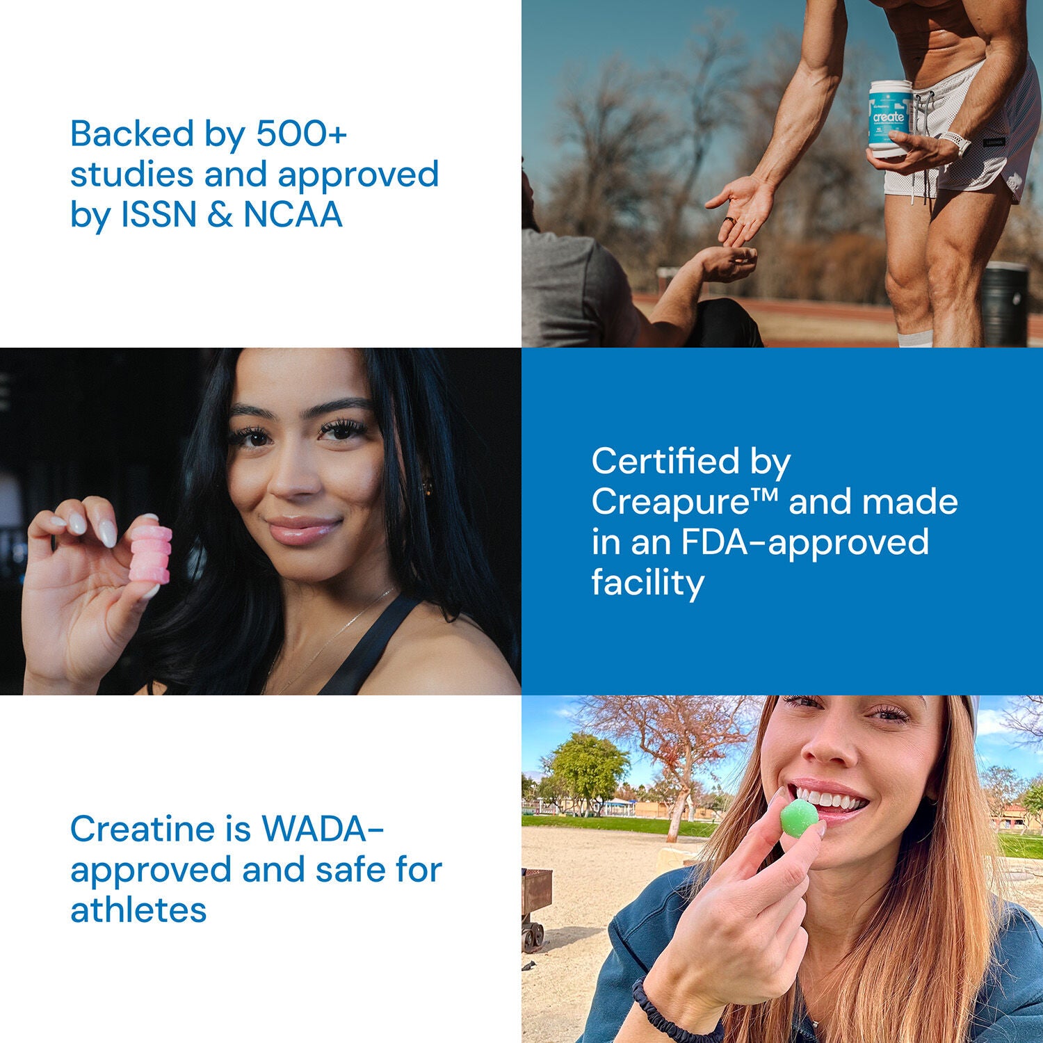 Creatine Monohydrate Gummies - Blue Raspberry - 45 Gummies &#40;15 Servings&#41;  | GNC