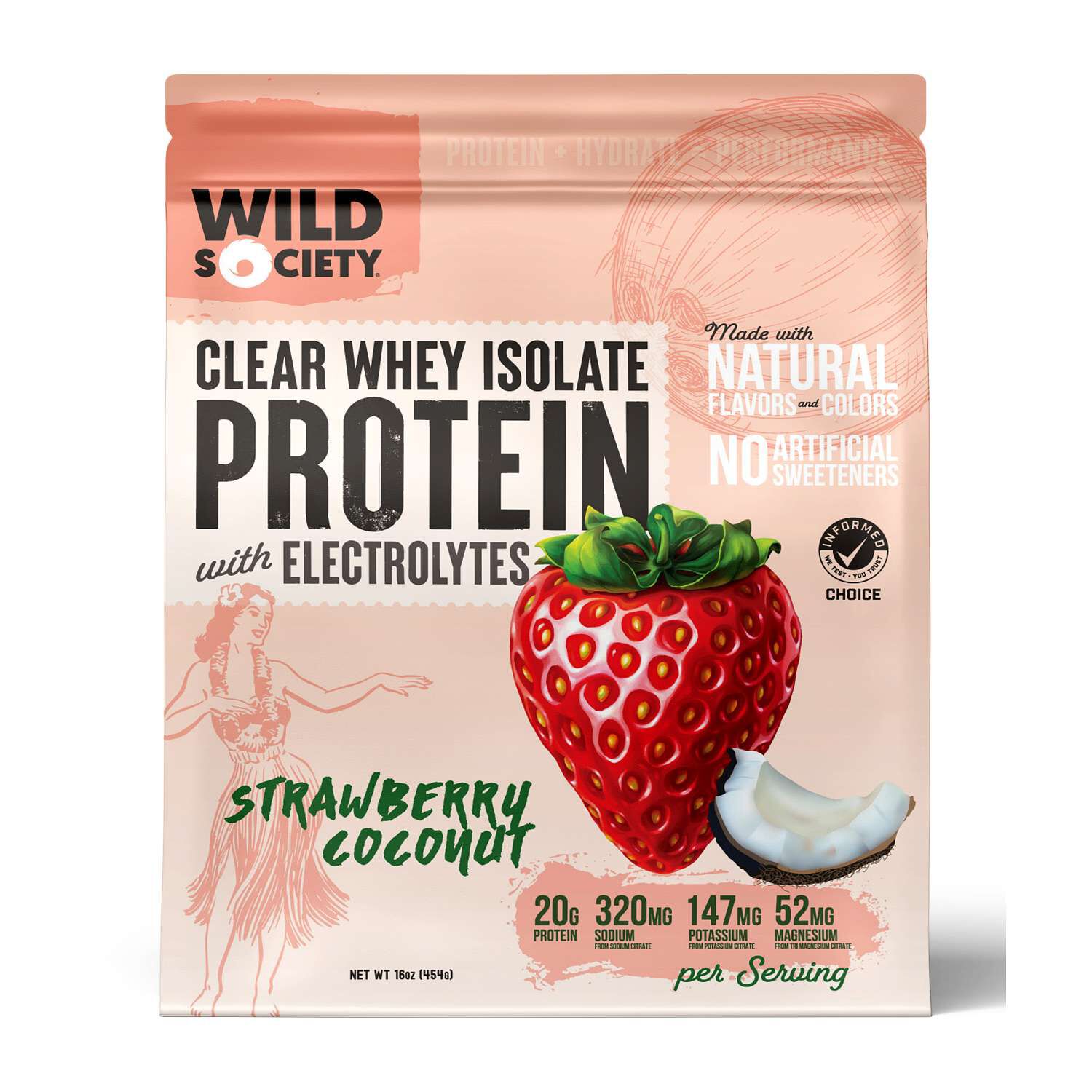 Clear Whey Isolate Protein with Electrolytes - Strawberry Coconut (16 Servings)  | GNC