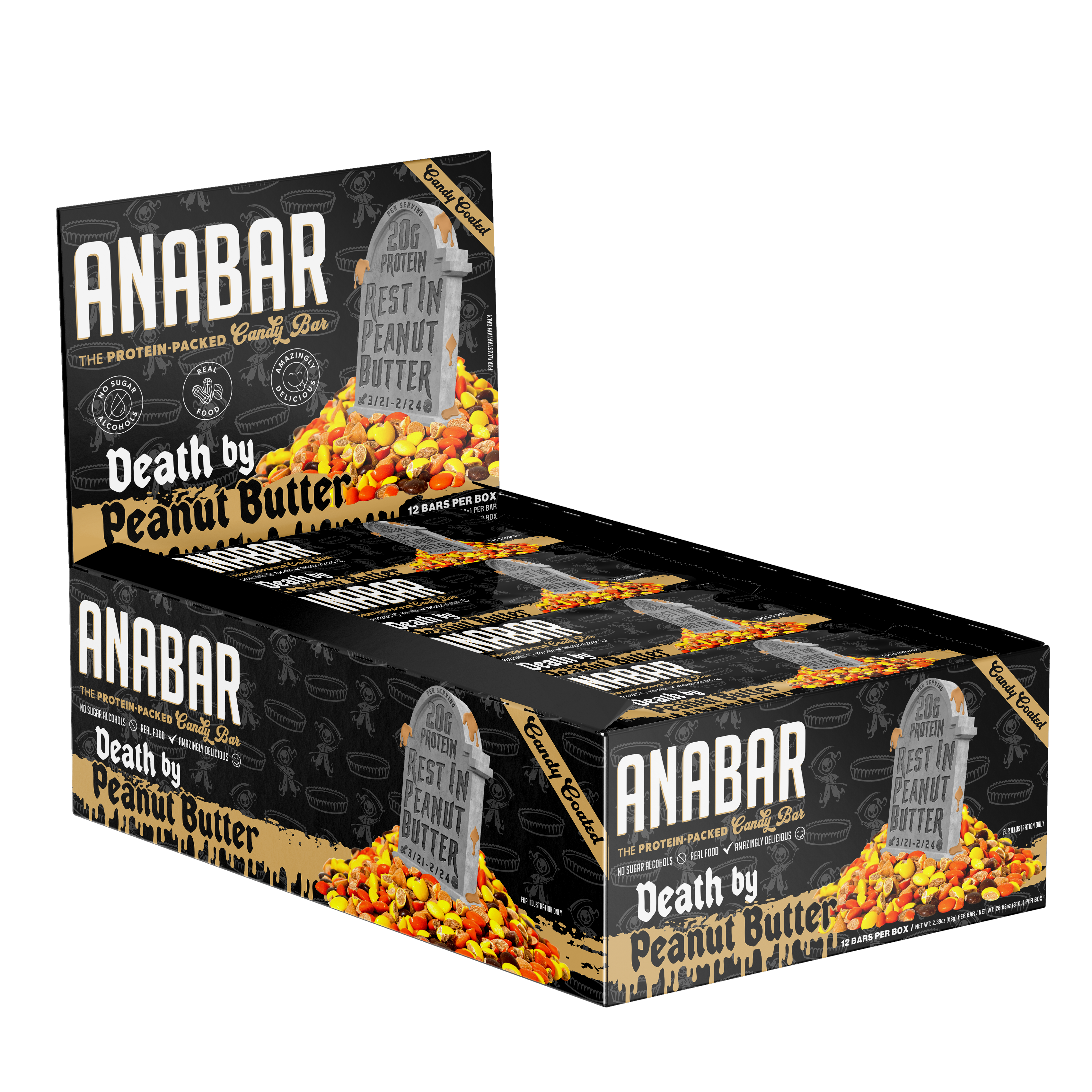 Anabar&reg; Protein Candy Bar - Peanut Butter - 12 Bars  | GNC