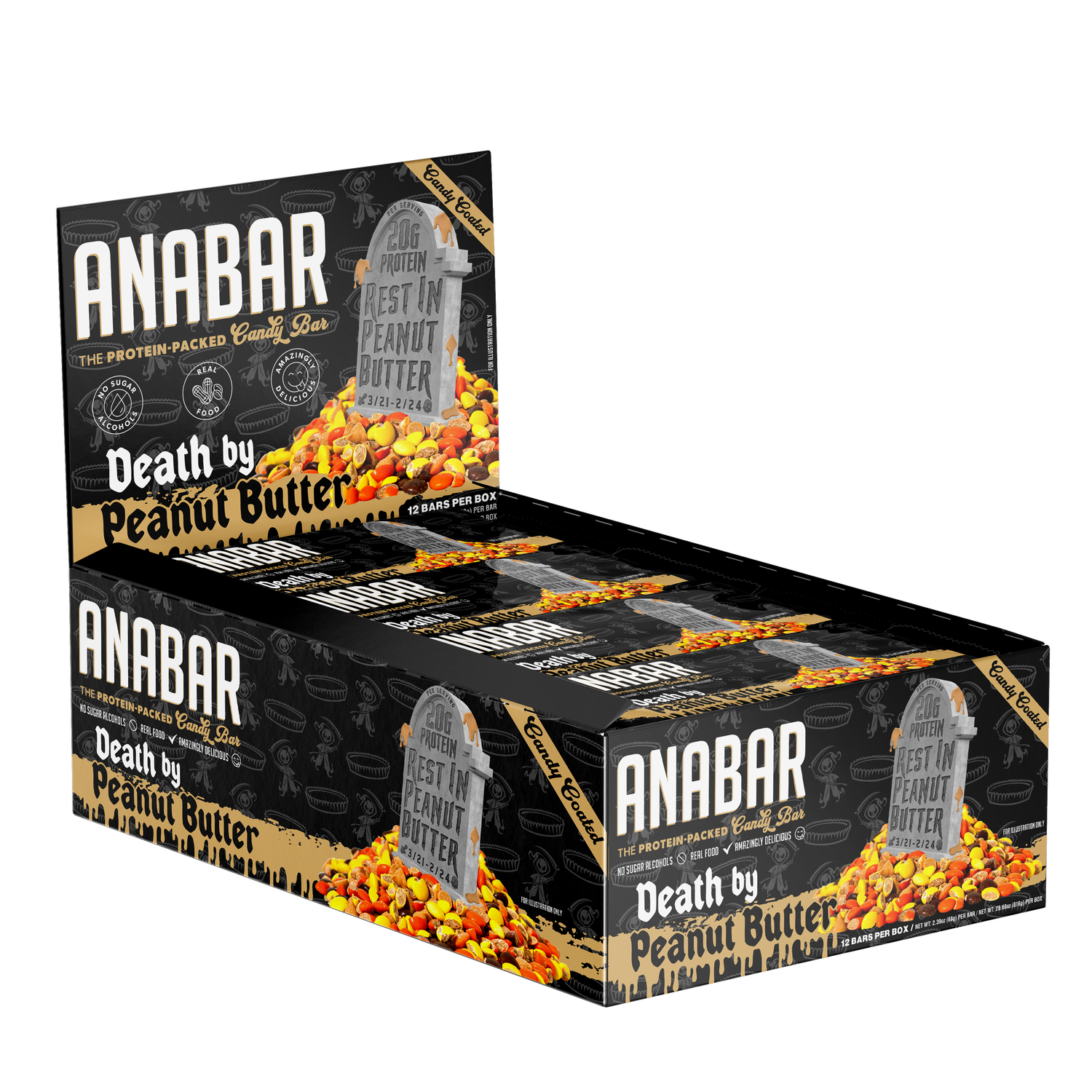 Final Boss Performance Anabar Protein Candy Bar - Peanut Butter - 12 Bars