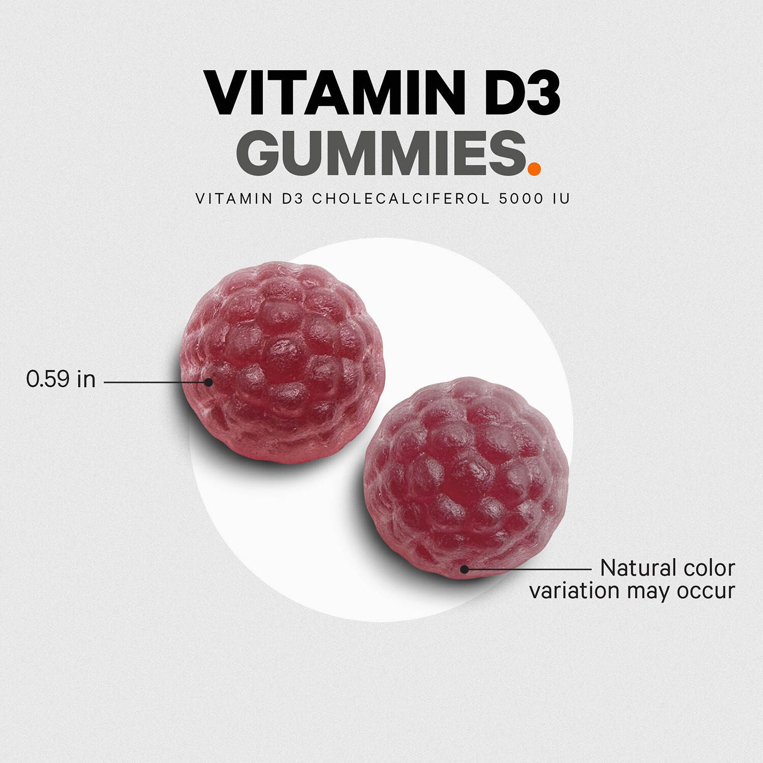 Vitamin D3 5000 IU - Strawberry - 60 Gummies (30 Servings)