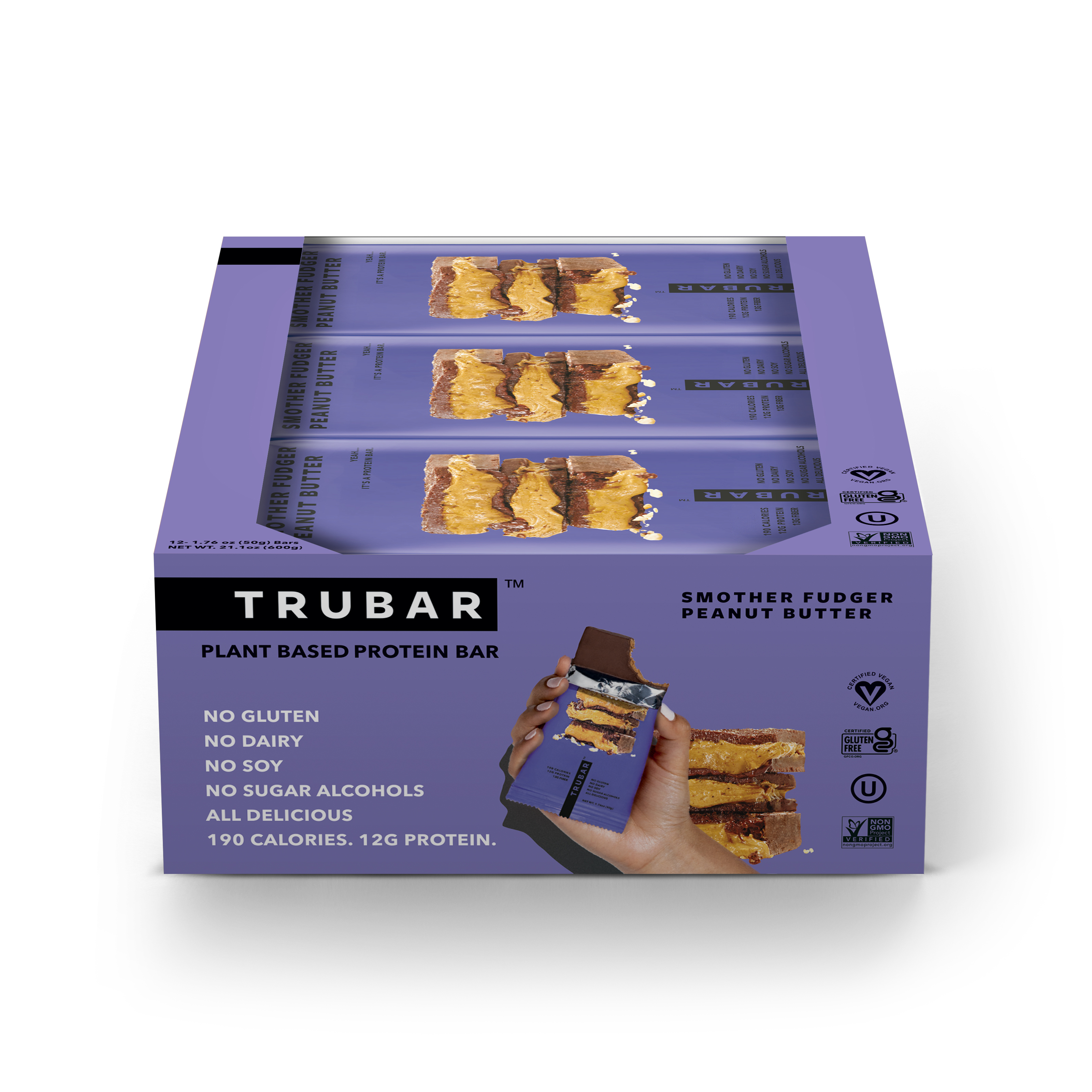 Trubar™ PlantBased Protein Bar Smother Fudger Peanut Butter (12 Bars
