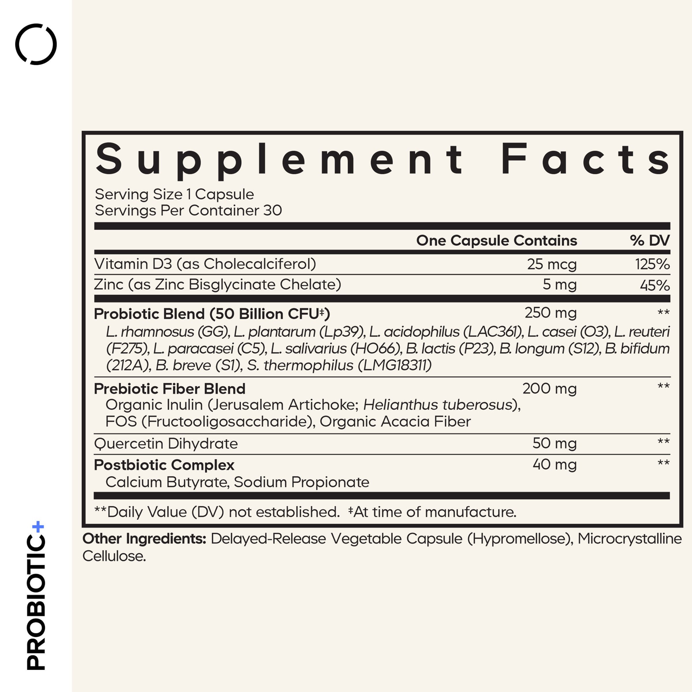 Probiotic+ 50 Billion CFU - 30 Vegetable Capsules (30 Servings)  | GNC