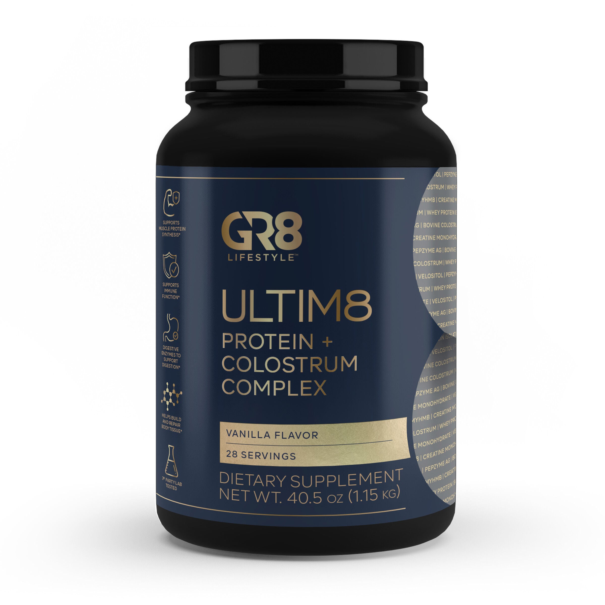 Ultim8 Protein + Colostrum Complex - Vanilla Creme (28 Servings)