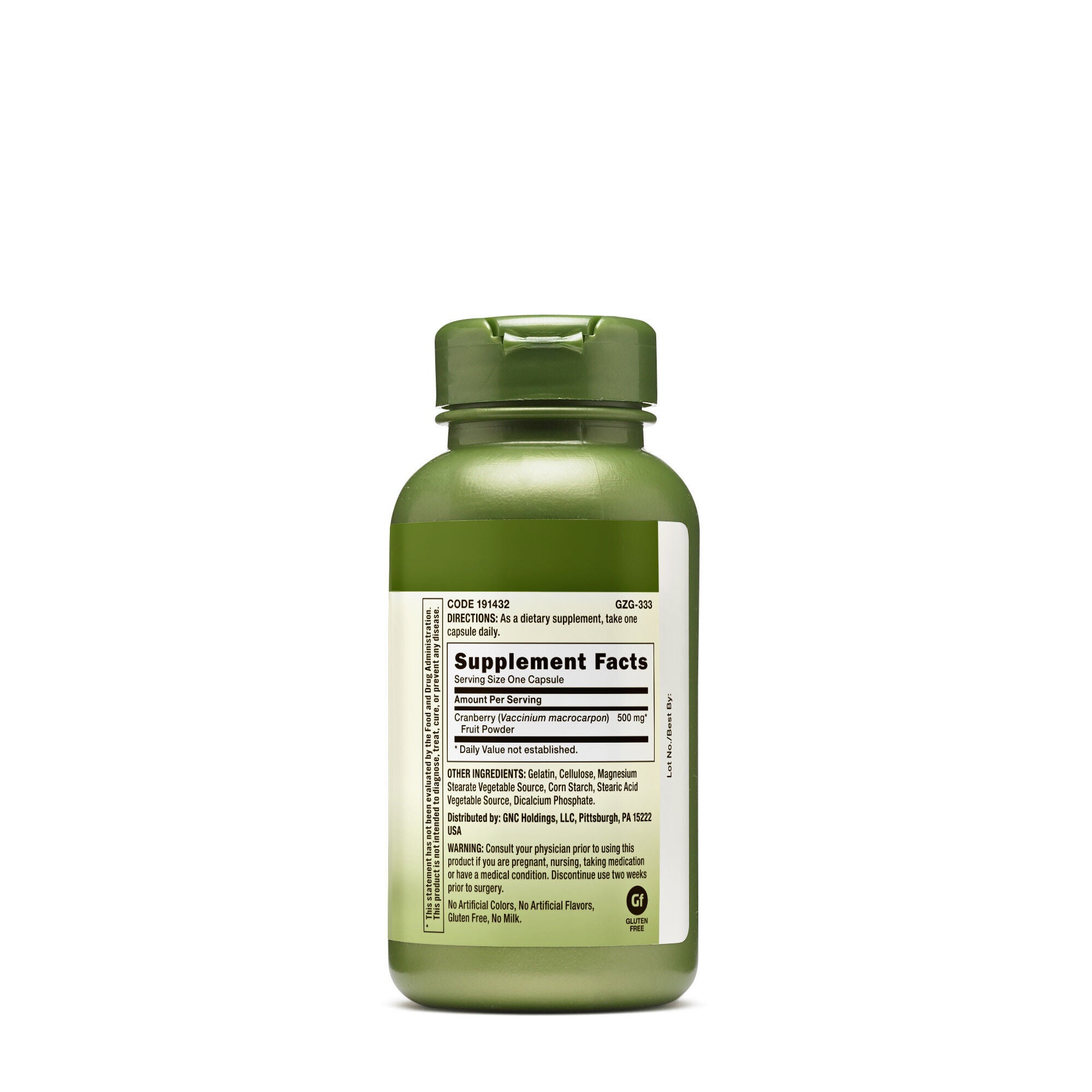 Cranberry Fruit 500mg - 100 Capsules (100 Servings)  | GNC