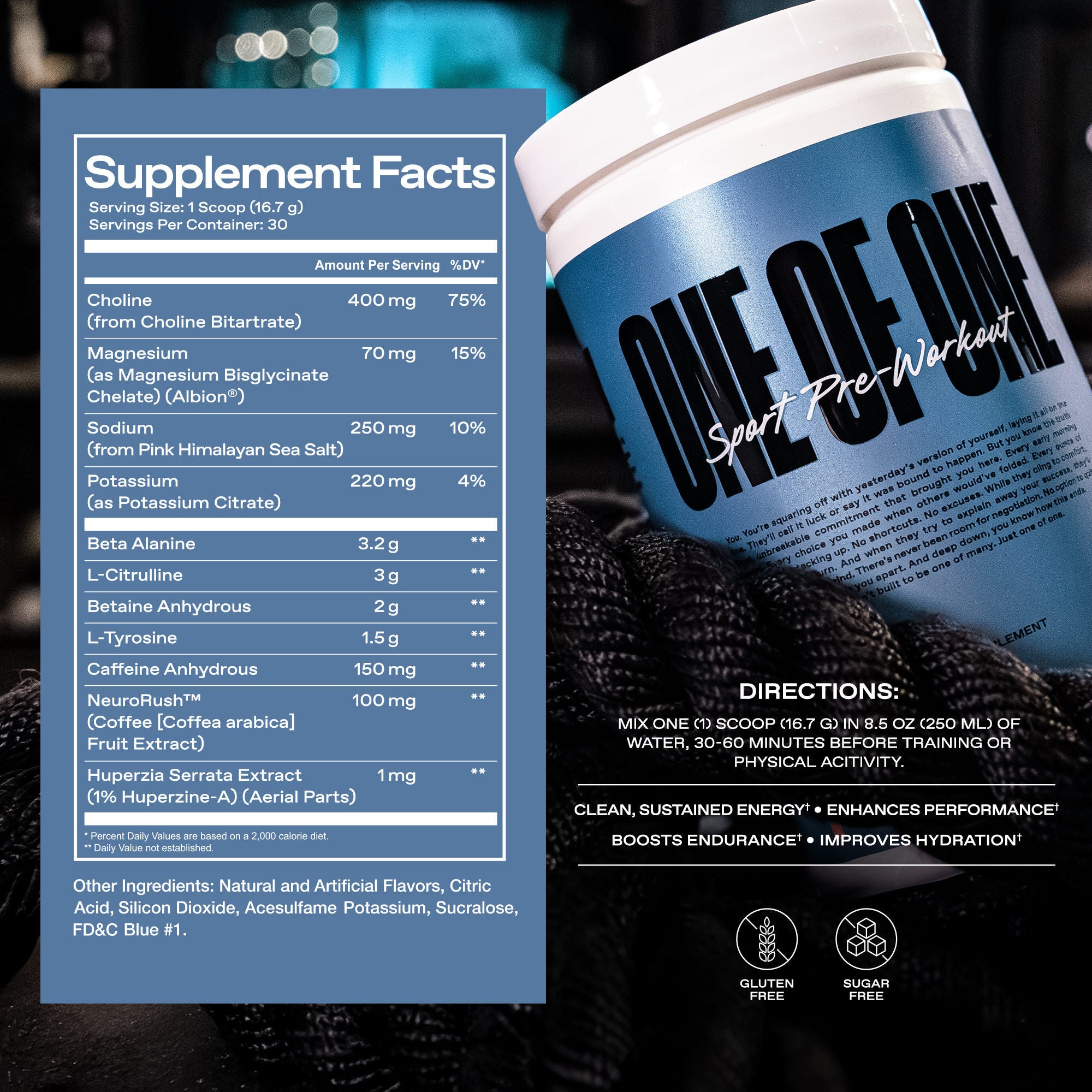 One of One Sport Pre-Workout - Blue Razz Cotton Candy (30 Servings)