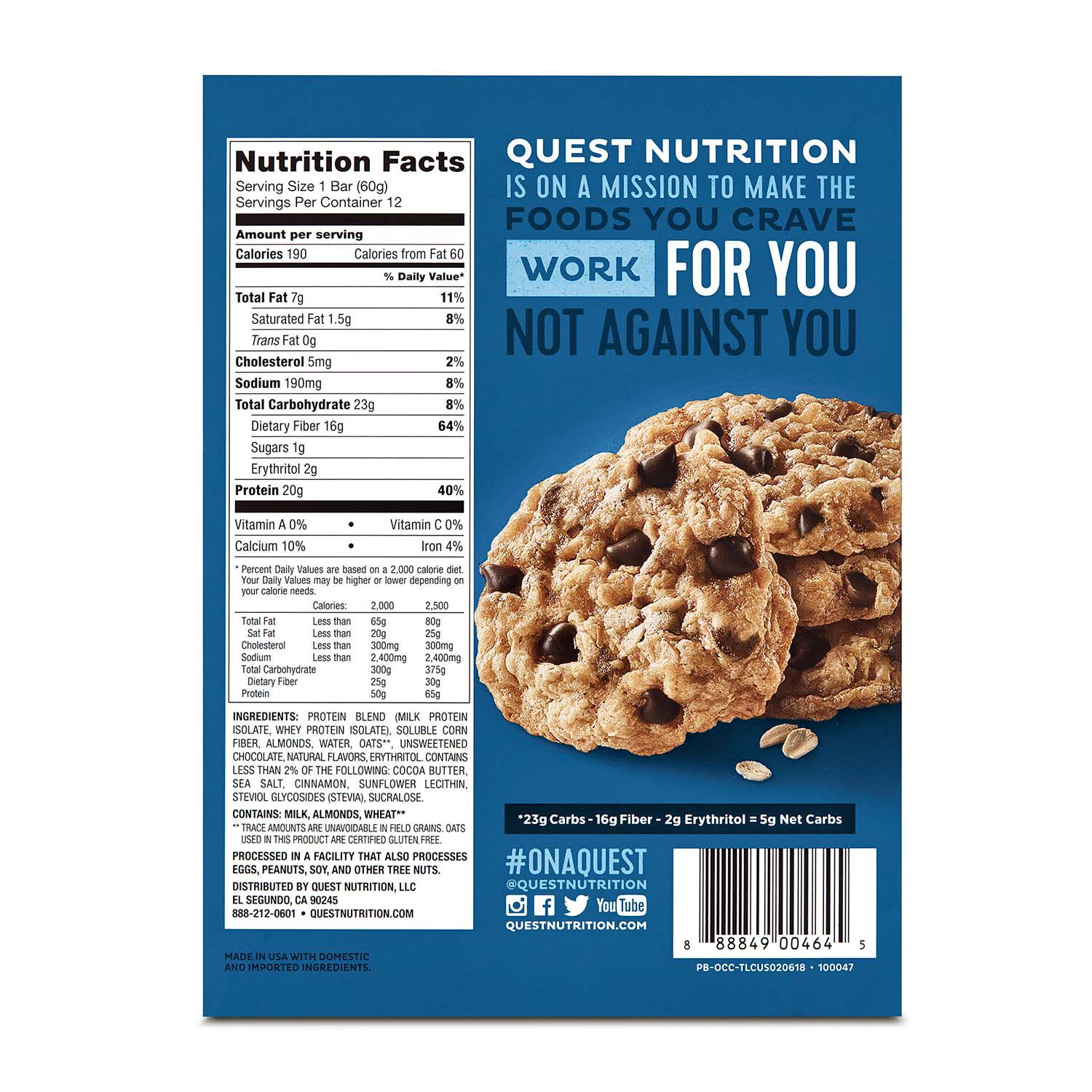 Quest® Quest Bar - Oatmeal Chocolate Chip | GNC