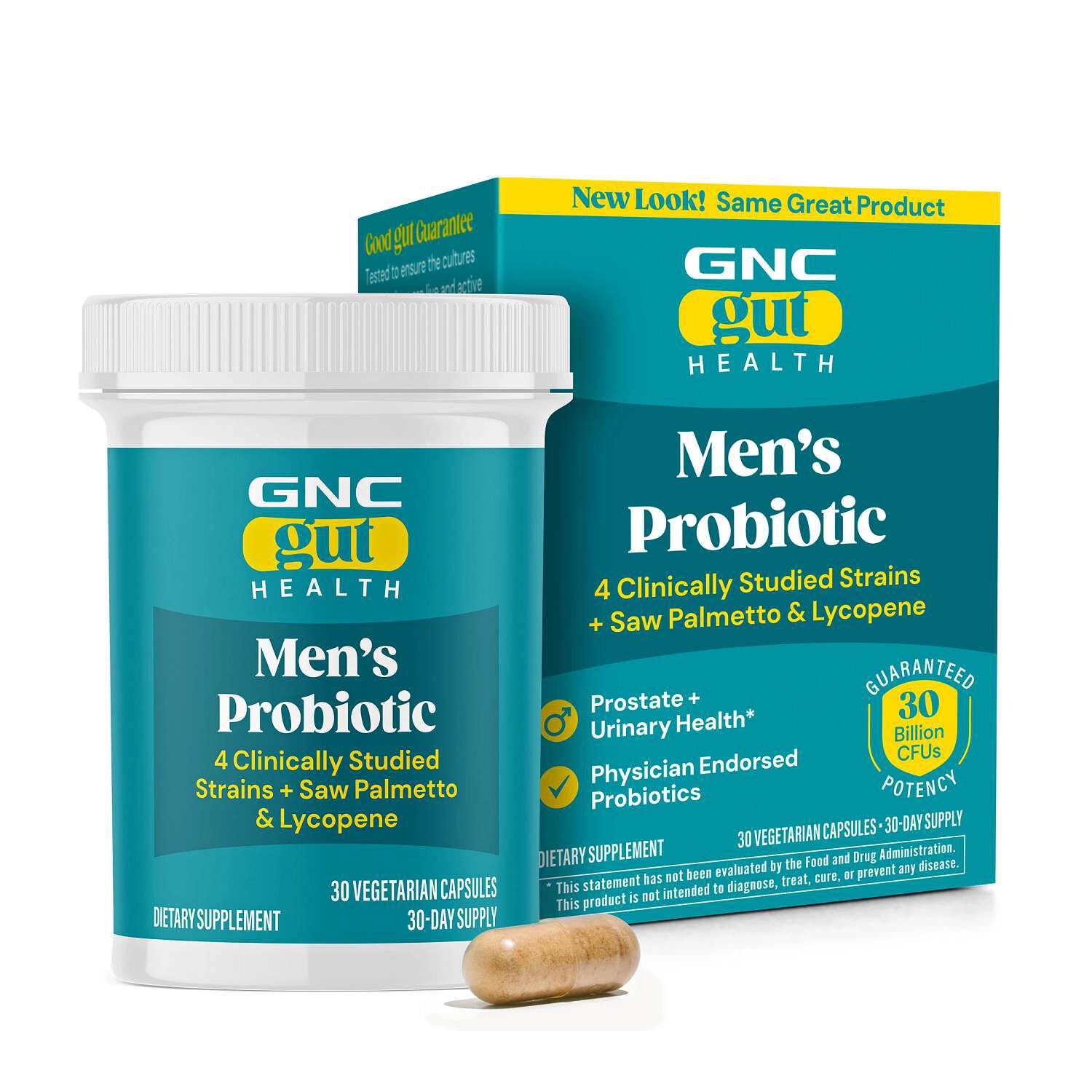 GNC Men's Probiotic - 30 Billion CFUs (30 Vegetarian Capsules) | GNC