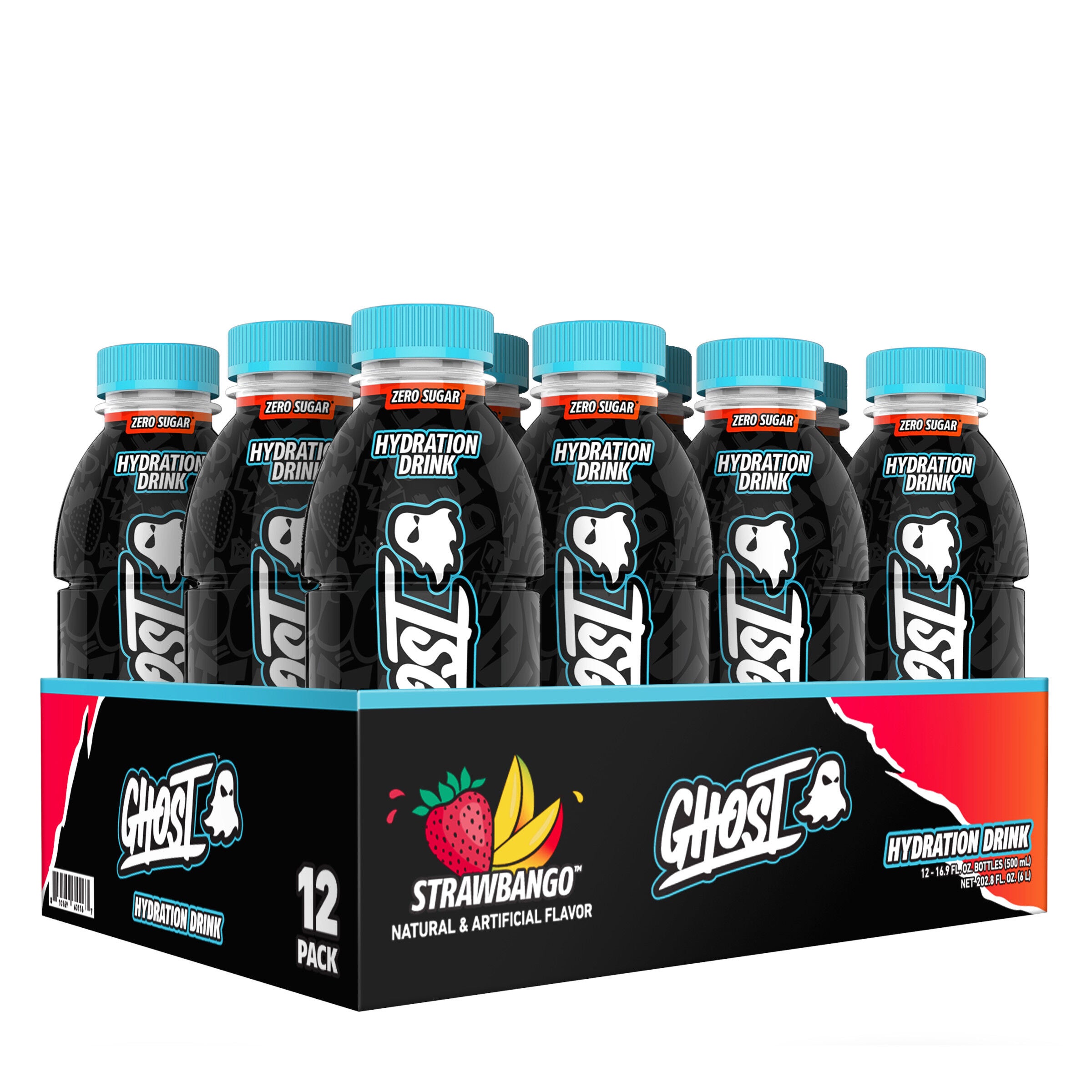 GHOST® - Hydration Drink - Strawbango - 16.9oz. (12 Bottles) | GNC