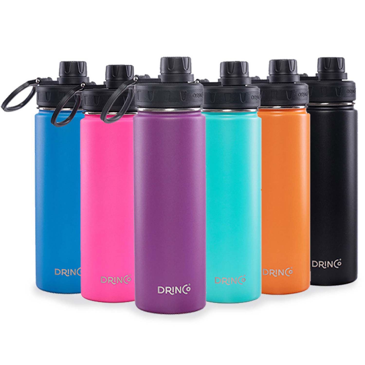 Sport Vacuum Insulated Stainless Steel Water Bottle - Black - 20oz.