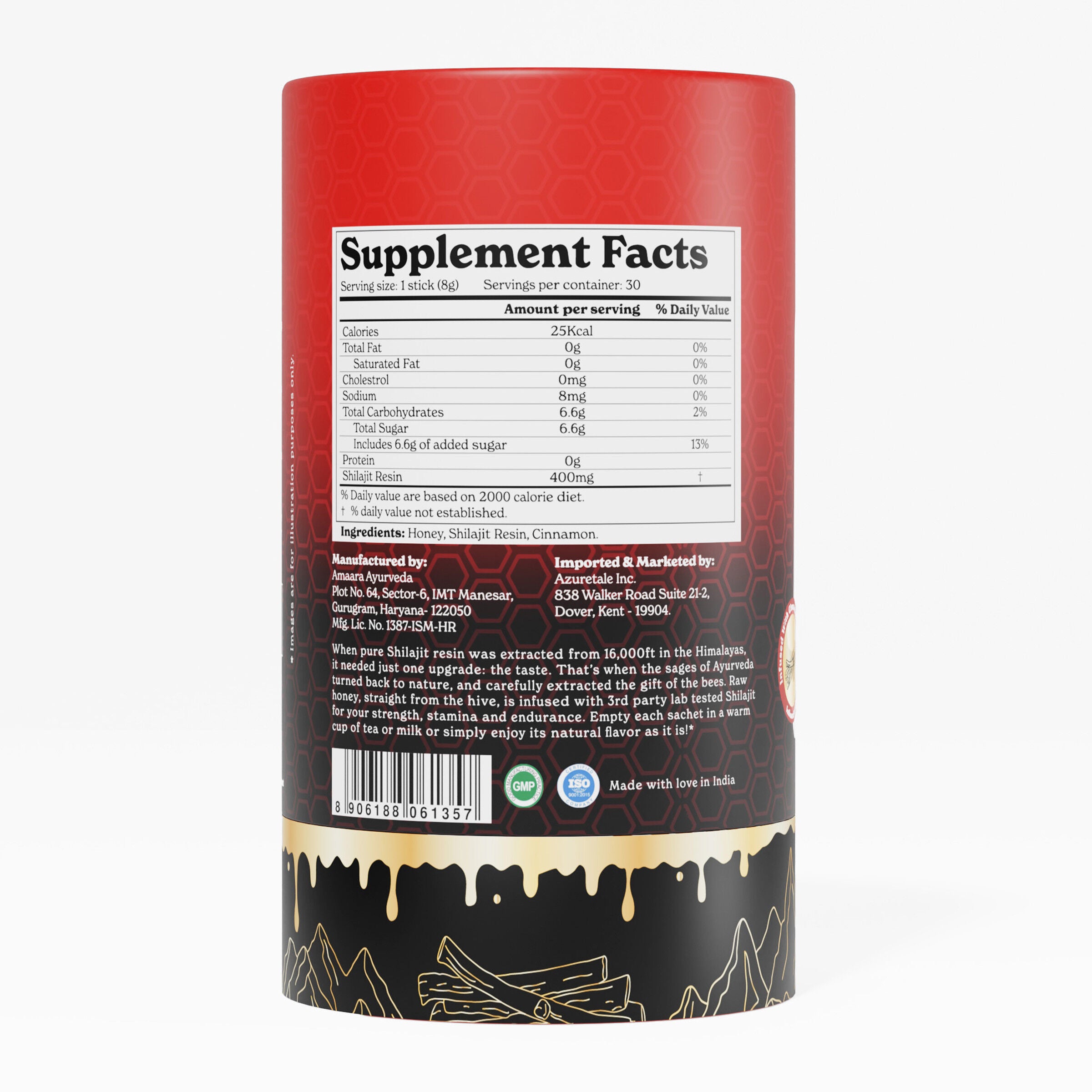 Himalayan Shilajit Honey Sticks - Cinnamon - 30 Sticks (30 Servings)  | GNC