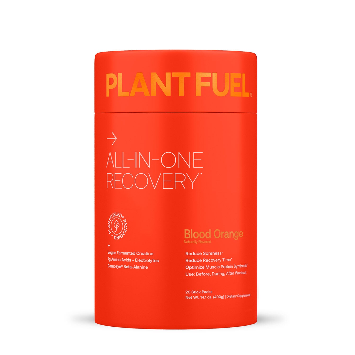 Plantfuel All In One Recovery Blood Orange Post Workout Drink Gnc