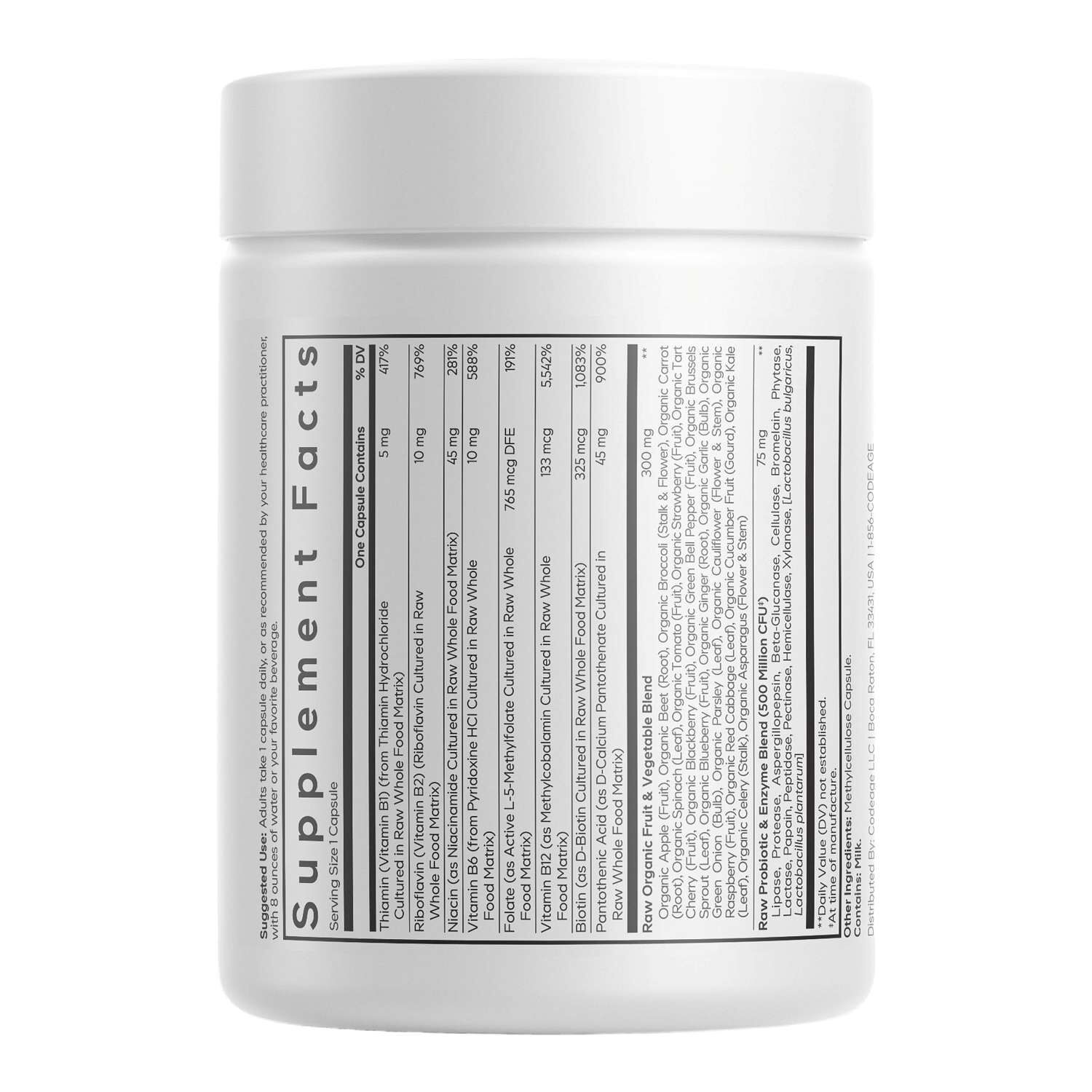 Raw Vitamin B-Complex - 60 Vegetable Capsules (60 Servings)