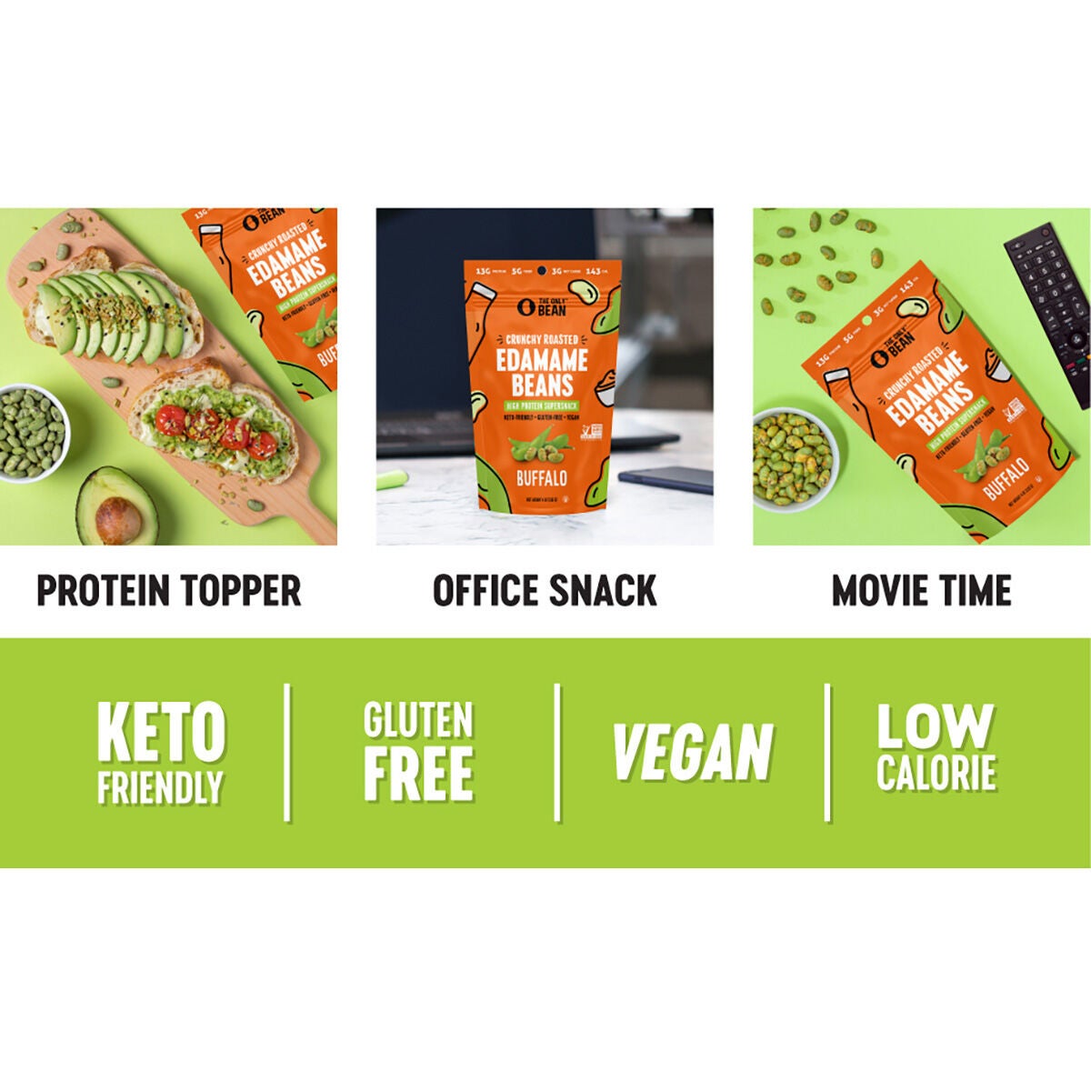Crunchy Roasted Edamame Beans - Buffalo (3 Bags)  | GNC