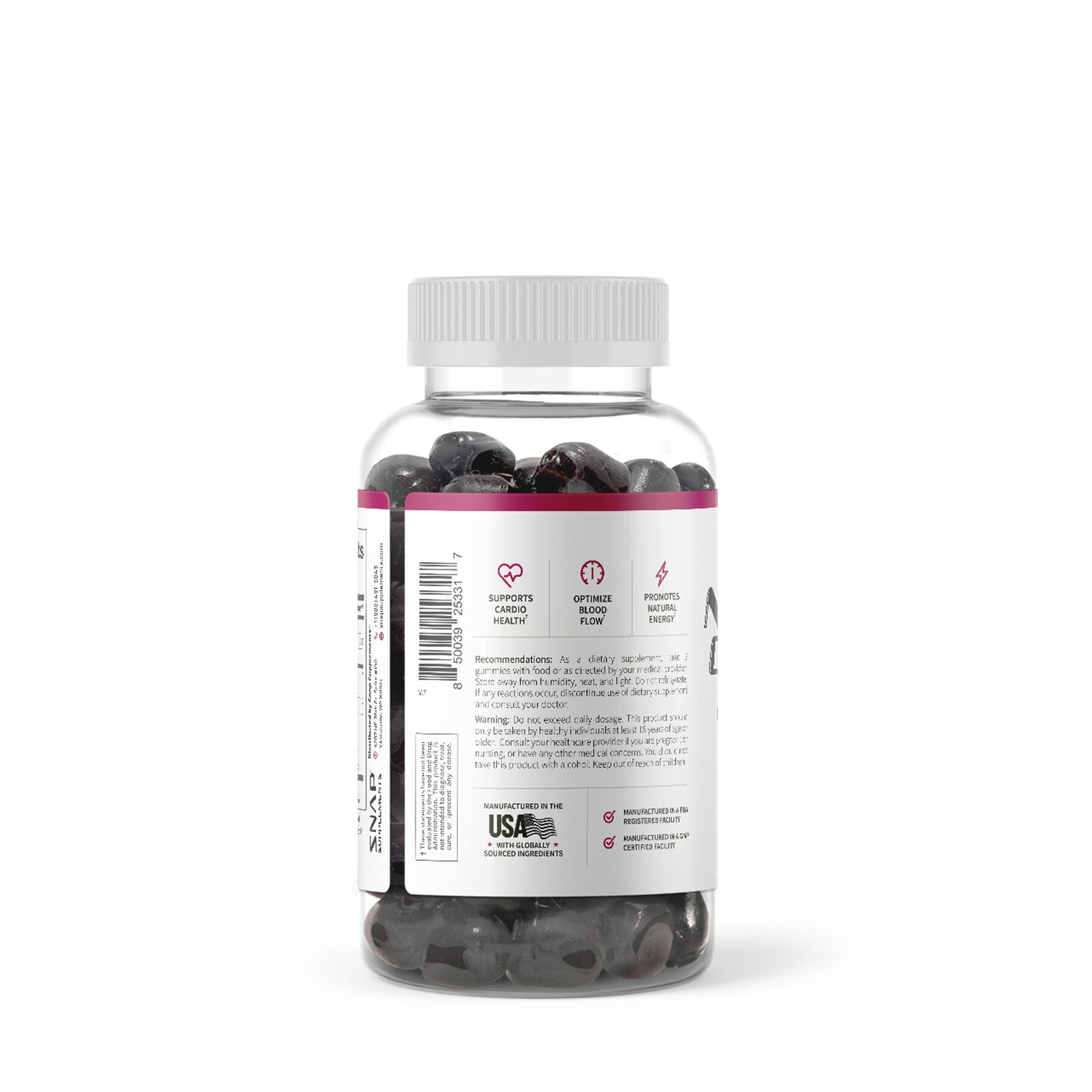 Nitric Oxide Sugar-Free Gummies - Mixed Berry - 60 Gummies (30 Servings)  | GNC