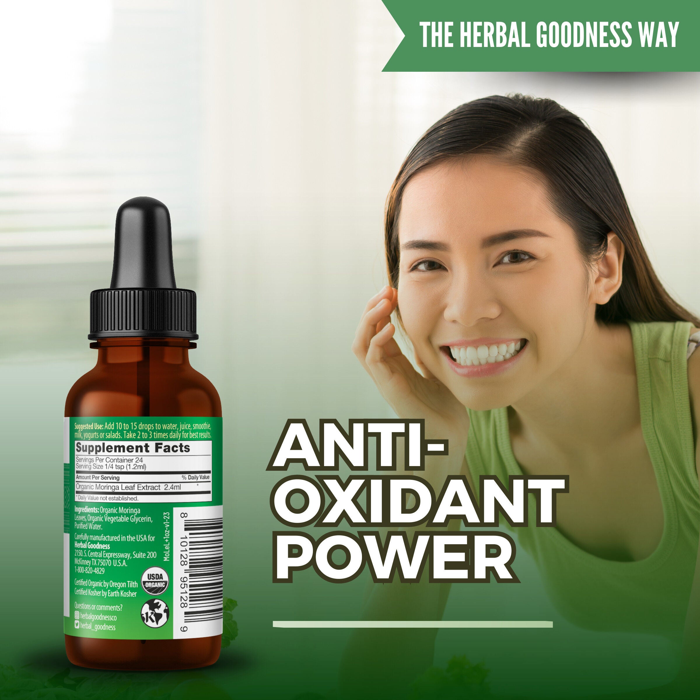 Organic Moringa Leaf Liquid Extract - 1 fl oz. (24 Servings)  | GNC