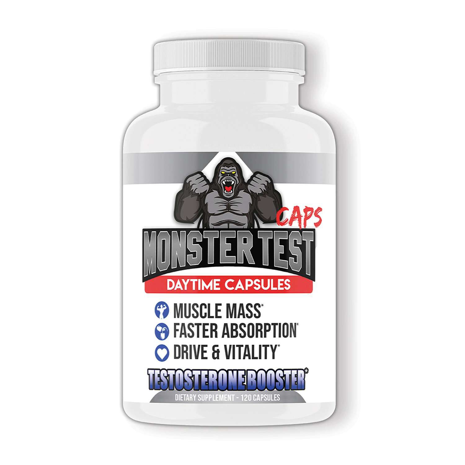 Monster Test Daytime - Testosterone Booster - 120 Capsules (30 Servings)  | GNC