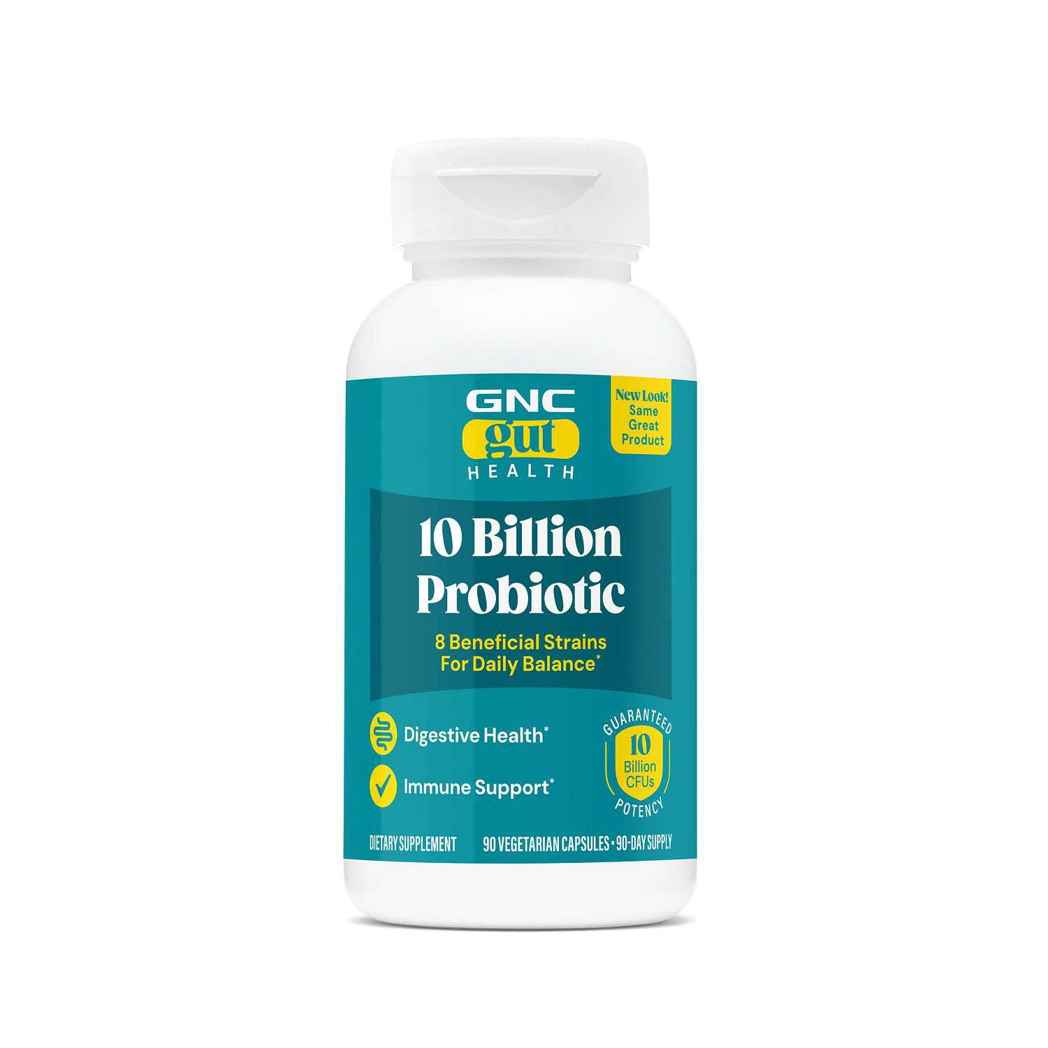 Gut Health 10 Billion Probiotic - 90 Vegetarian Capsules (90 Servings)  | GNC