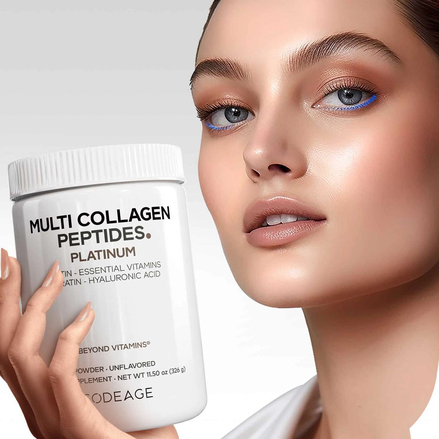 Multi Collagen Peptides Powder Hydrolyzed Collagen + Biotin & Keratin - 11.50 oz. (30 Servings)