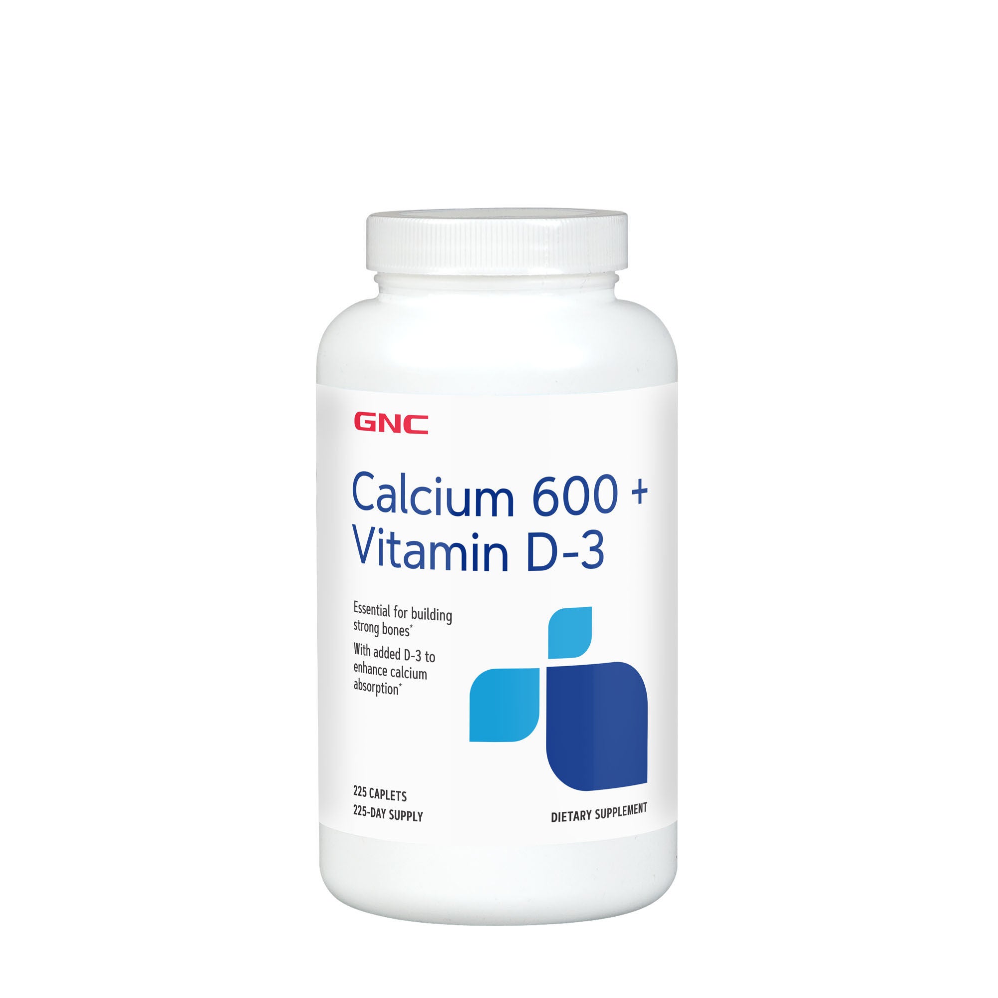 GNC Calcium 600 plus Vitamin D3 225 Caplets GNC