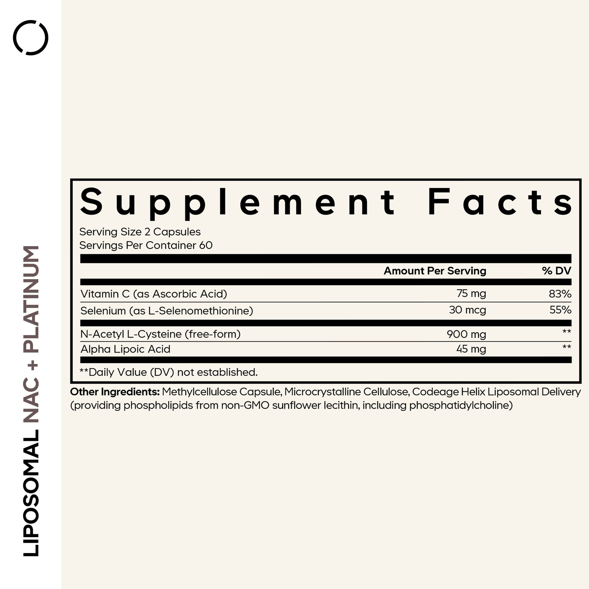 Liposomal NAC+ Platinum - 120 Capsules (60 Servings)  | GNC