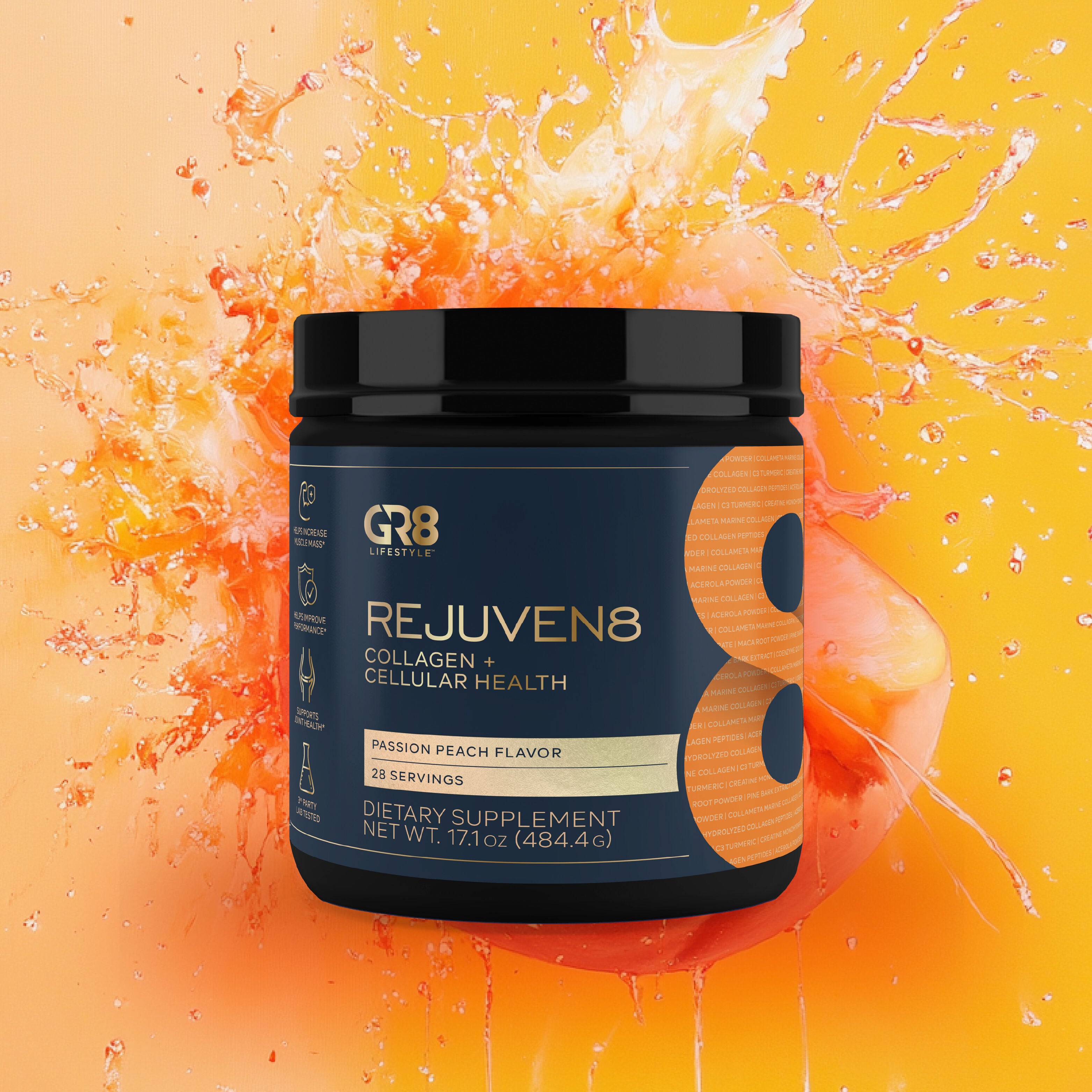 Rejuven8 Collagen + Cellular Health - Passion Peach (28 Servings)