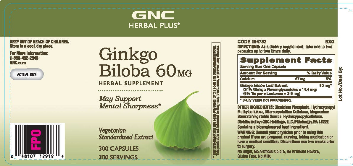 Gnc Herbal Plus Ginkgo Biloba 60 Mg Gnc