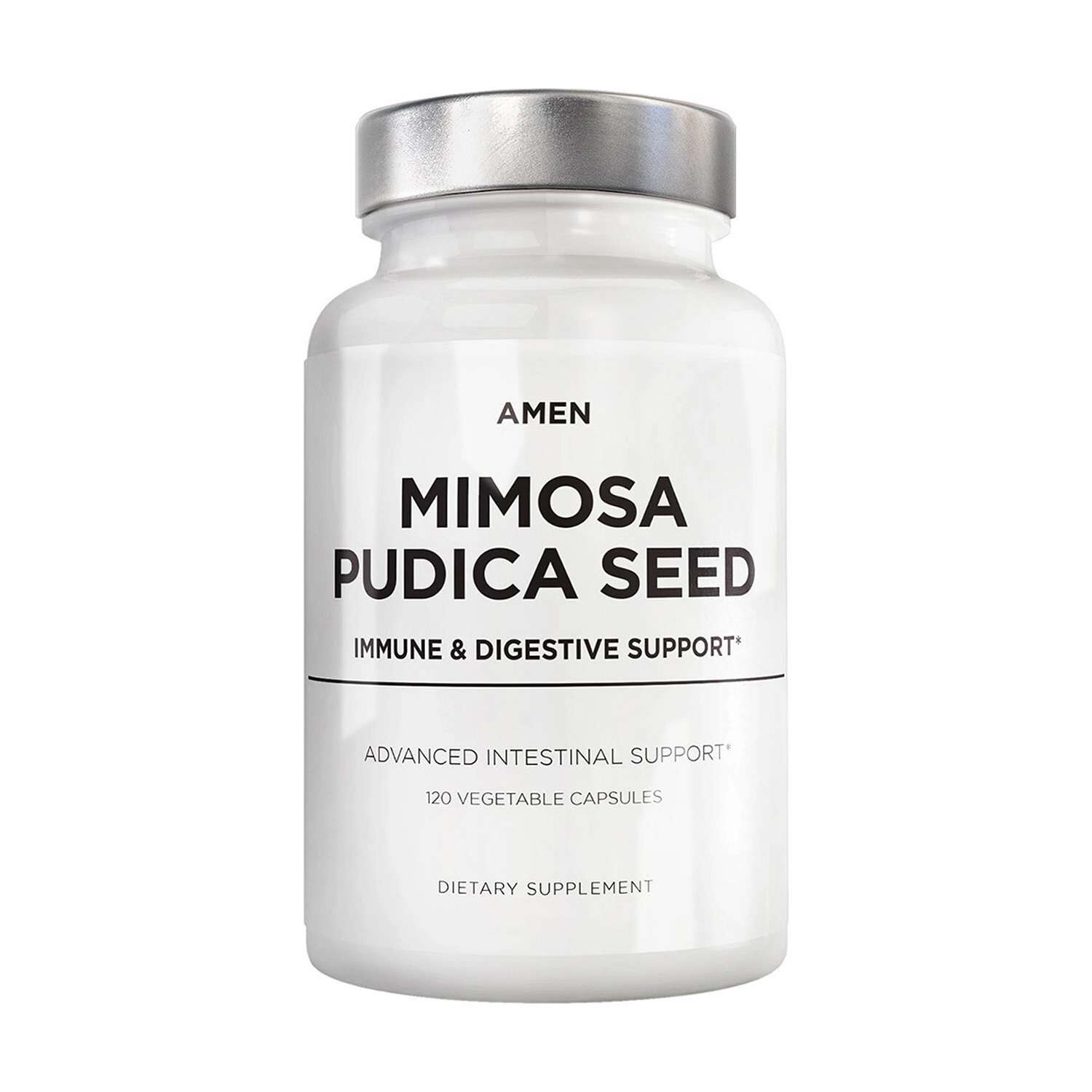 Amen Mimosa Pudica Seed 900 mg - Immune and Digestive Support - 120 Vegetable Capsules (60 Servings)  | GNC