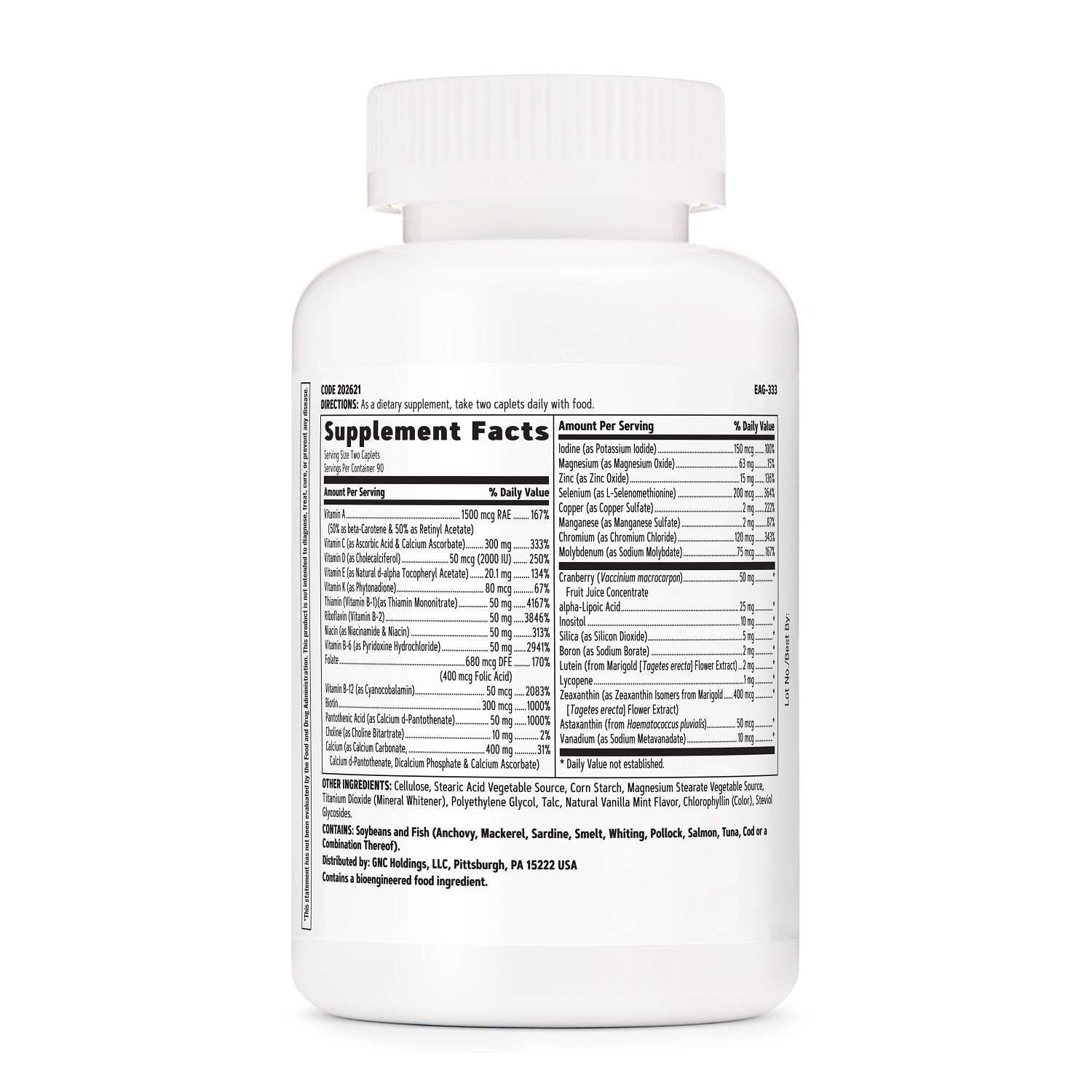 Multivitamin Ultra Mega Without Iron - 180 Caplets (90 Servings)  | GNC