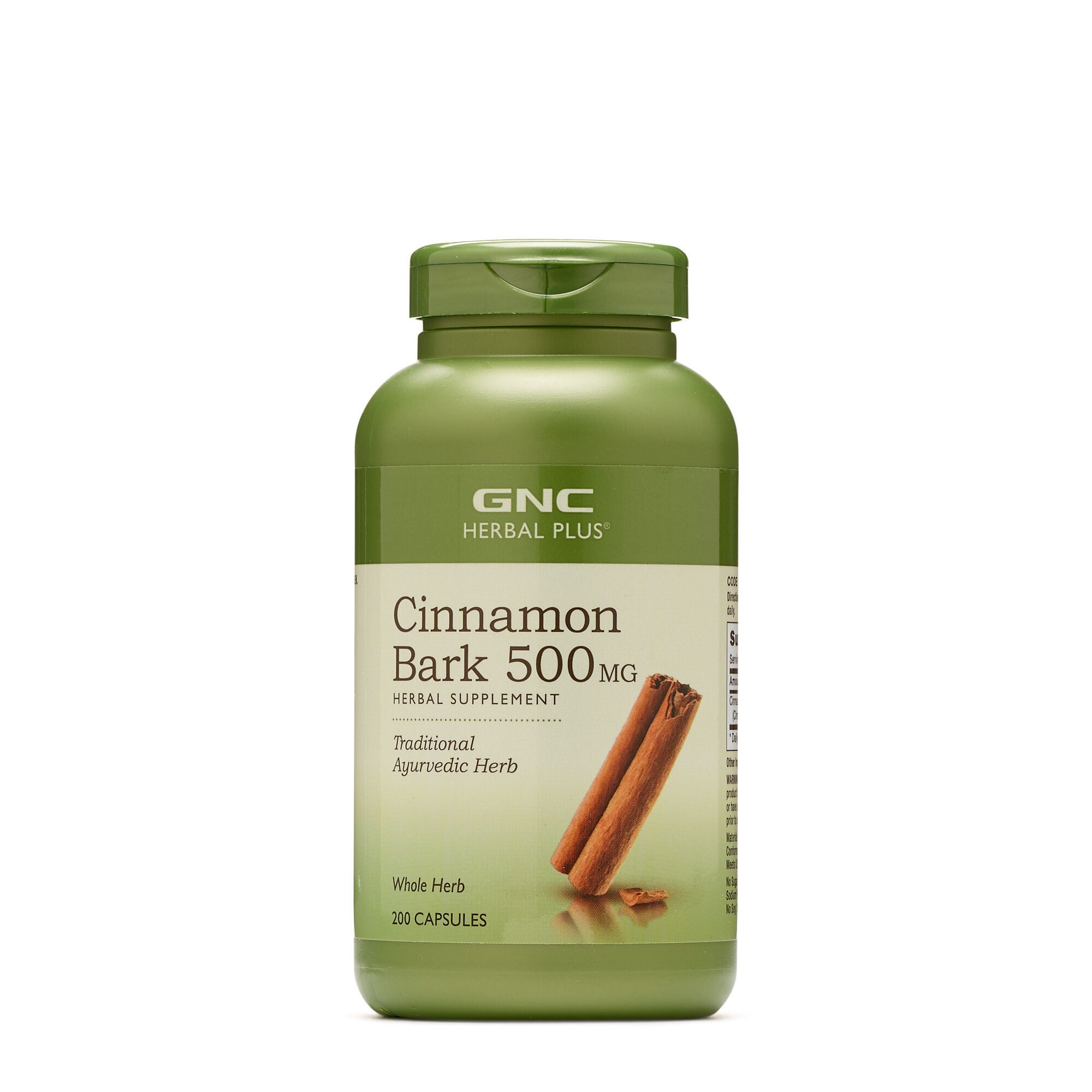 GNC Herbal Plus Cinnamon Bark 500 Mg - 200 Capsules (200 Servings)