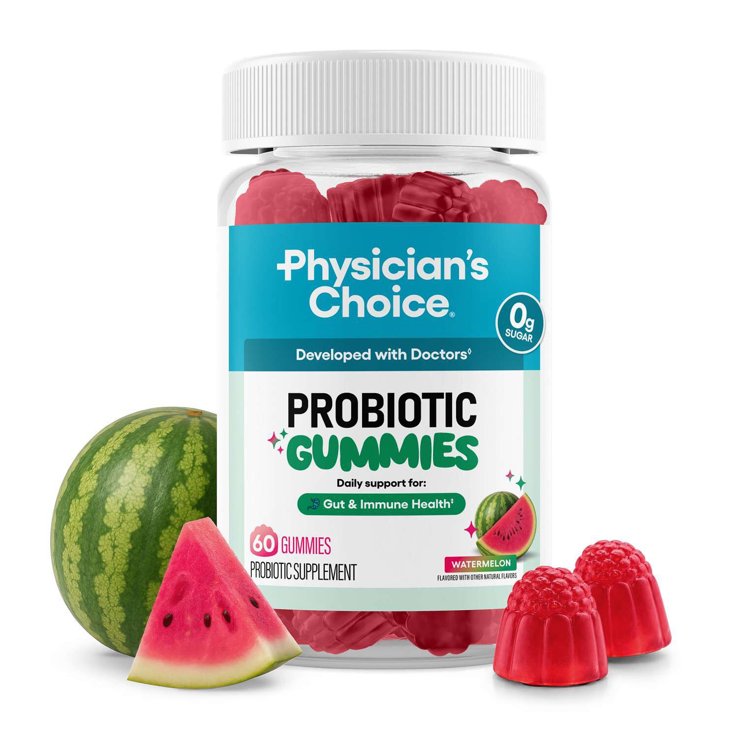 Probiotic Gummies - Watermelon - 60 Gummies (30 Servings)  | GNC