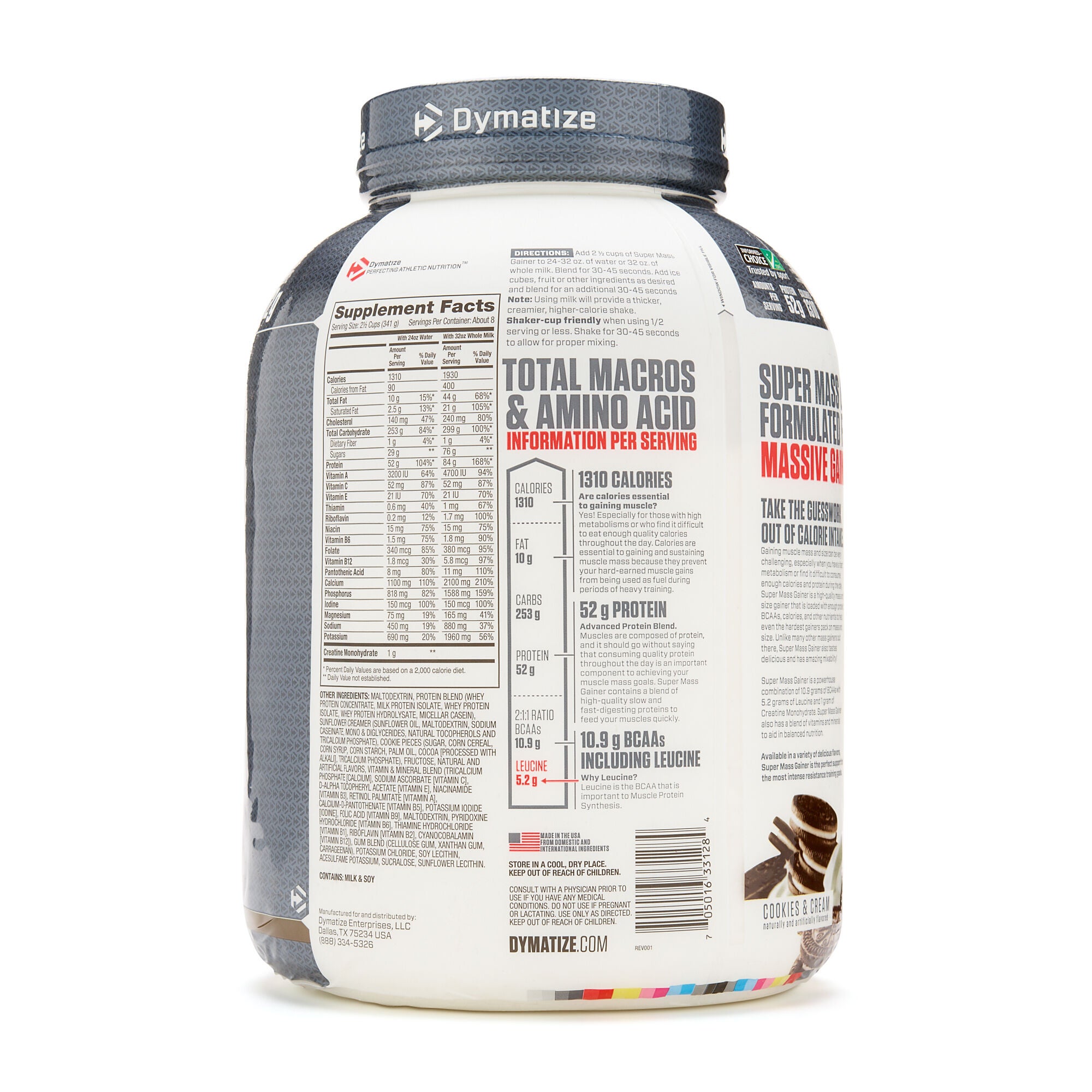 Dymatize Nutrition Super Mass Gainer Cookies and Cream 705016331284