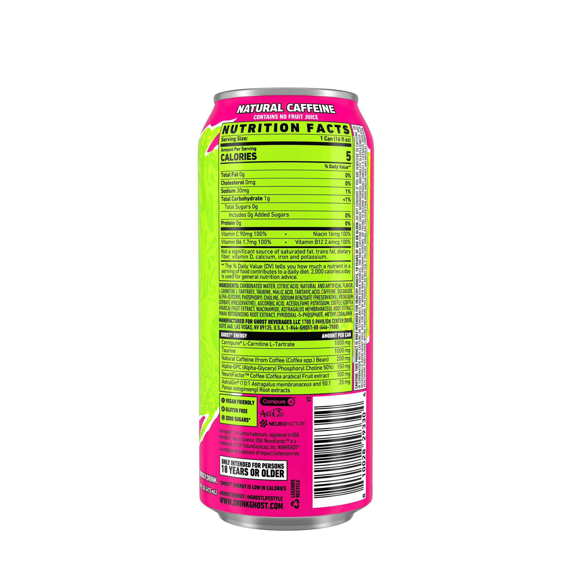 Energy Drink - Warheads Sour Watermelon - 16oz. (12 Cans) Warheads&reg; Sour Watermelon | GNC