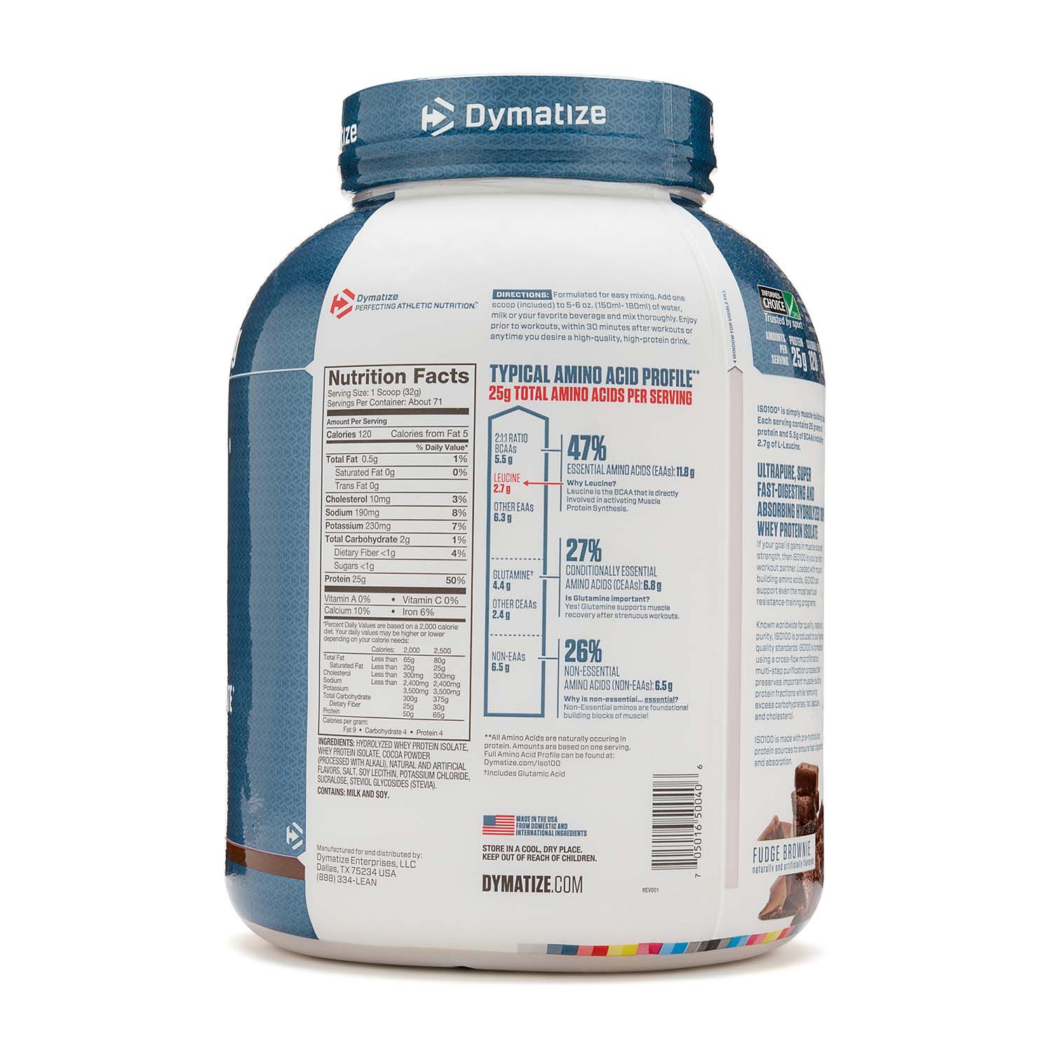 ISO 100&reg; Whey Protein Isolate - Fudge Brownie (71 Servings) Fudge Brownie | GNC