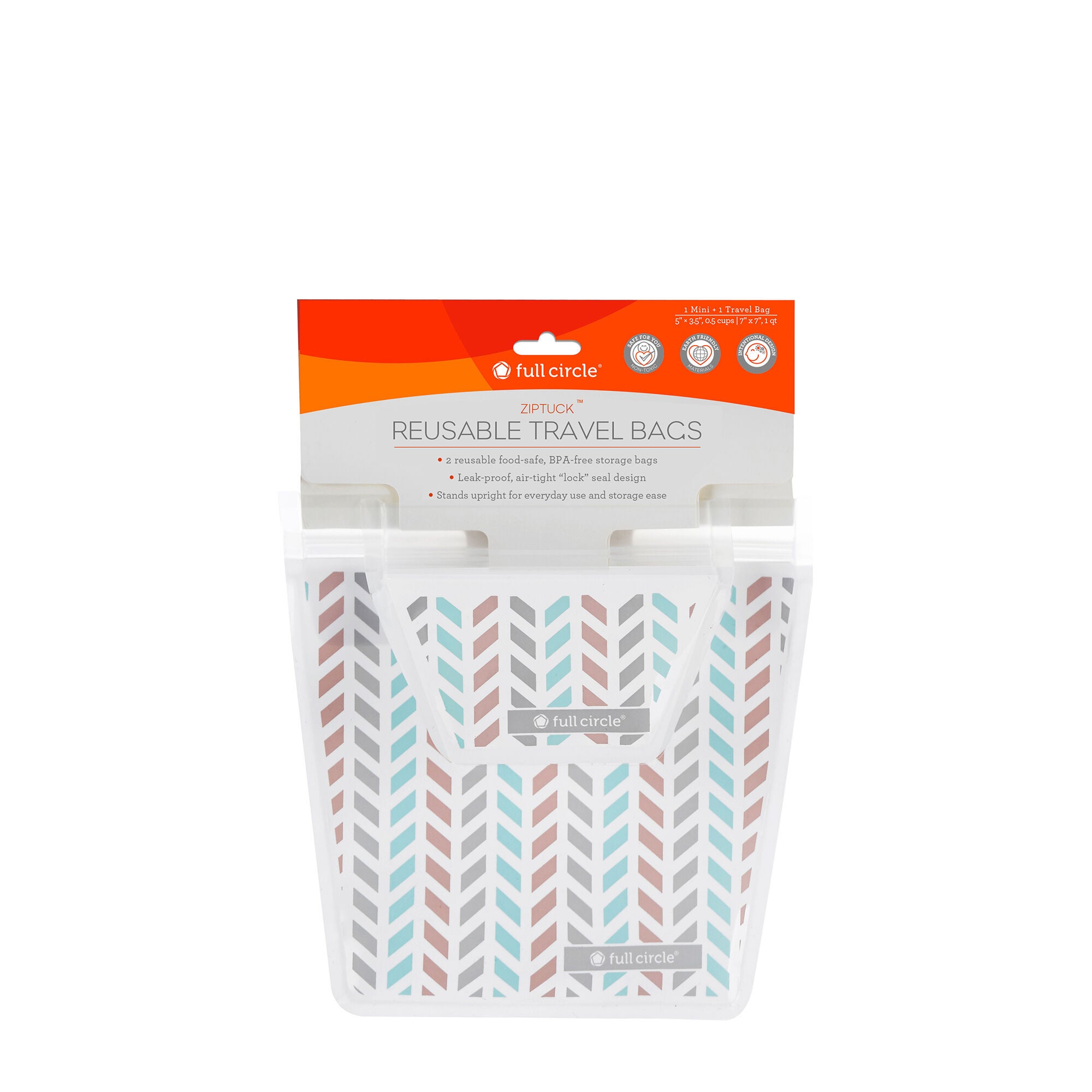 Full Circle ZipTuck Reusable Snack Bags Set of 2 Chevron