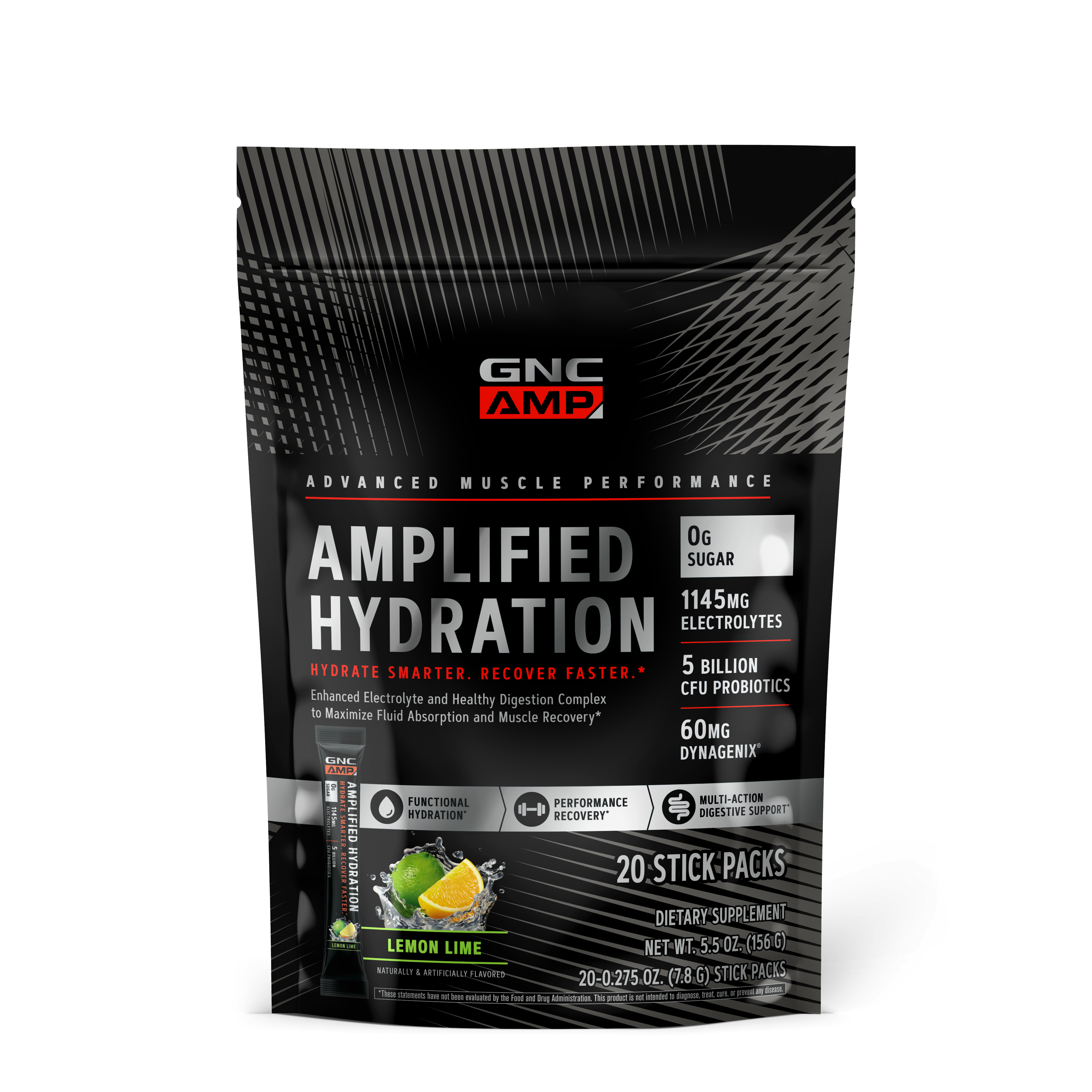 Amplified Hydration - Lemon Lime (20 Stick Packs) Lemon Lime | GNC