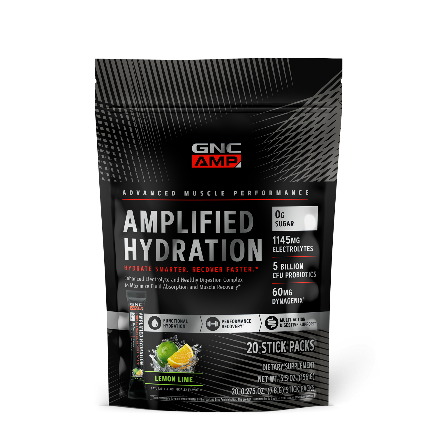 Amplified Hydration - Lemon Lime &#40;20 Stick Packs&#41; Lemon Lime | GNC