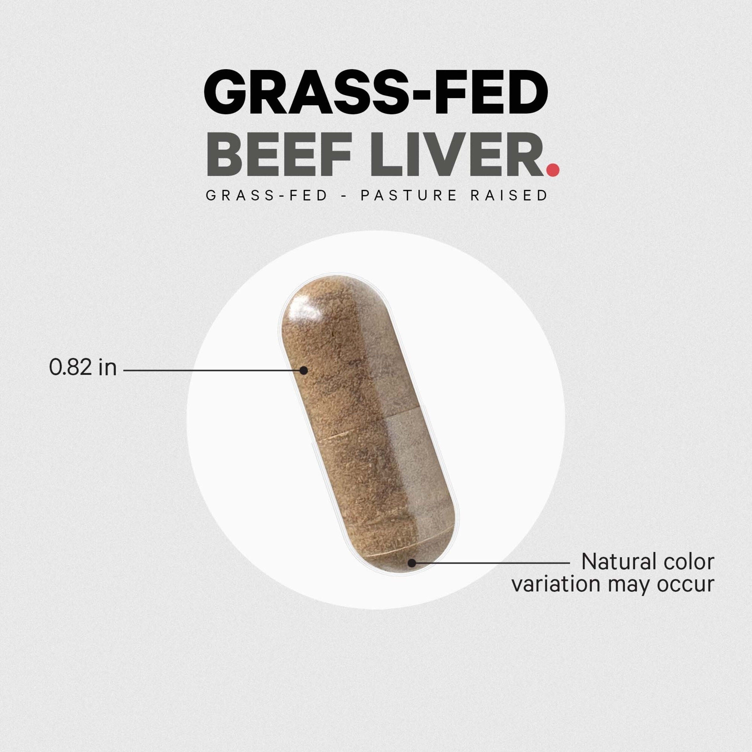 Grass-Fed Beef Liver - 180 Capsules (60 Servings)  | GNC