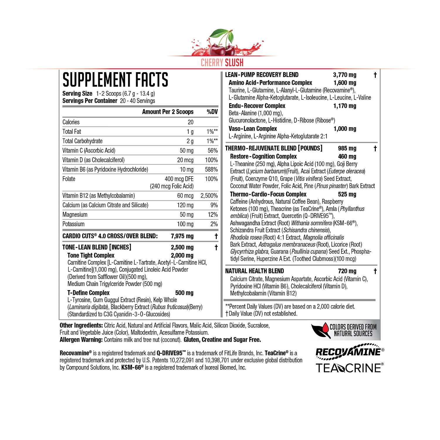 Cardio Cuts&reg; 4.0 - Cherry Slush (40 Servings) Cherry Slush | GNC