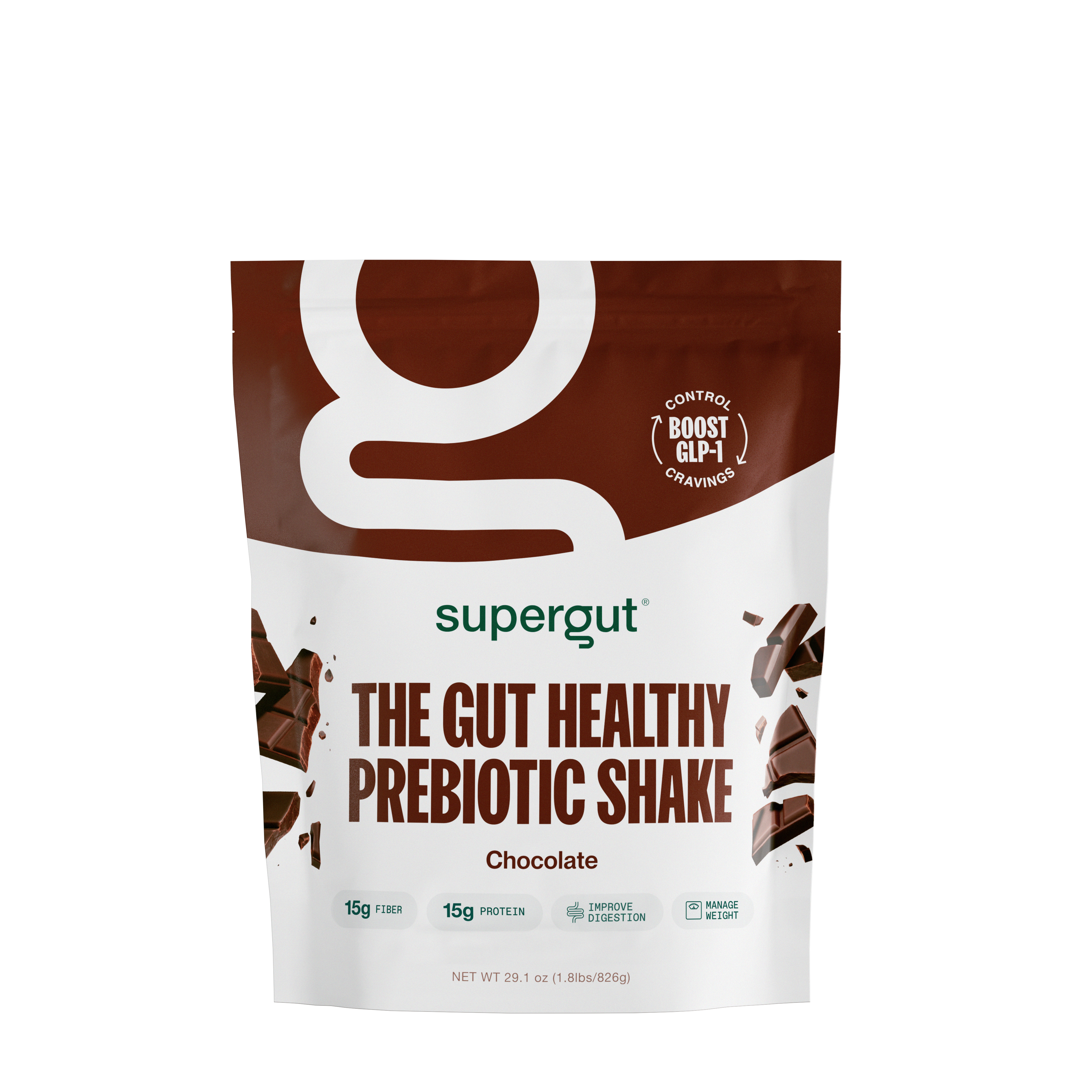 Supergut the Gut Healthy Prebiotic Shake Healthy - Chocolate Healthy - 1.8 Lbs. (14 Servings)