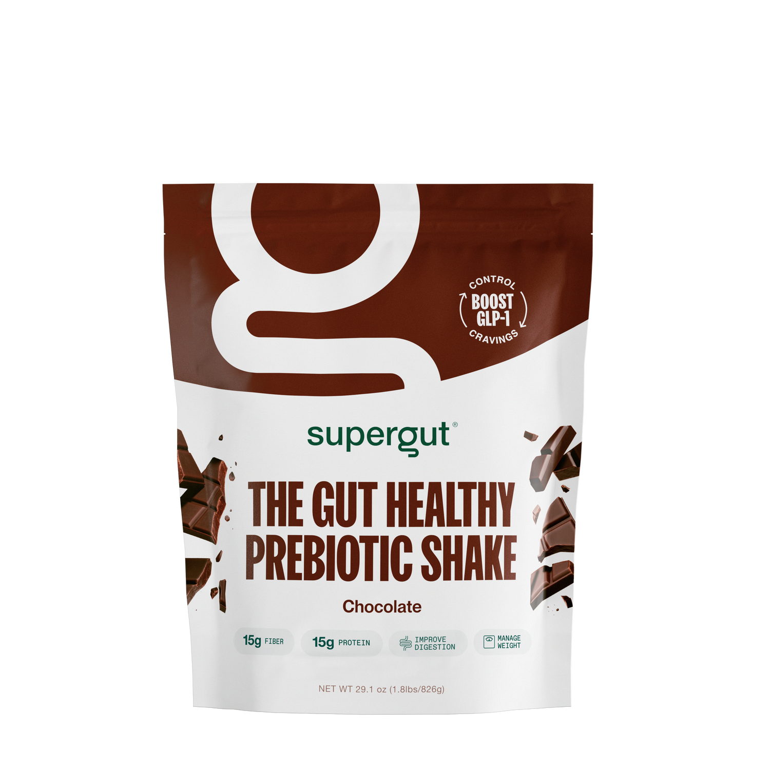 Supergut the Gut Healthy Prebiotic Shake Healthy - Chocolate Healthy - 1.8 Lbs. (14 Servings)