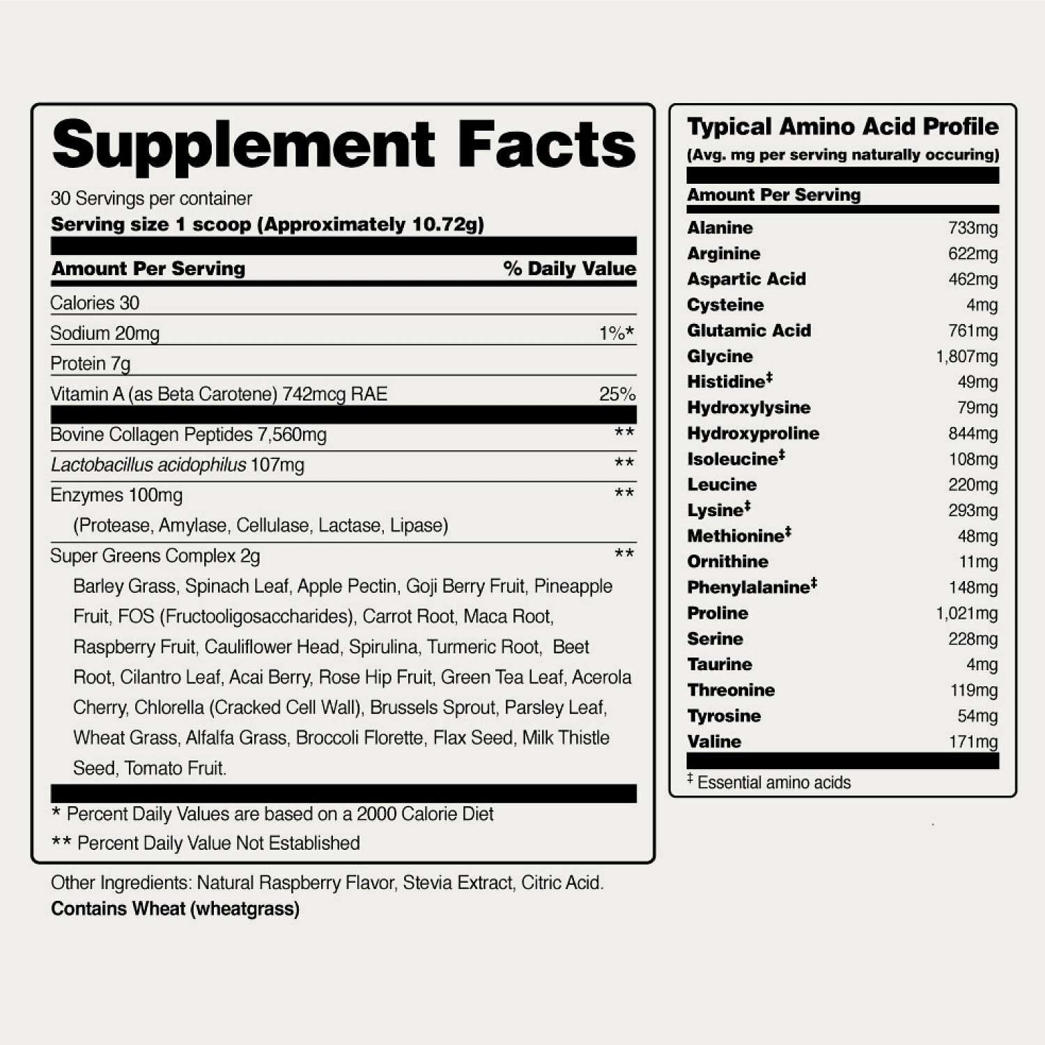 Collagen Peptides + Super Greens Dietary Supplement - 11.34 oz. (30 Servings)