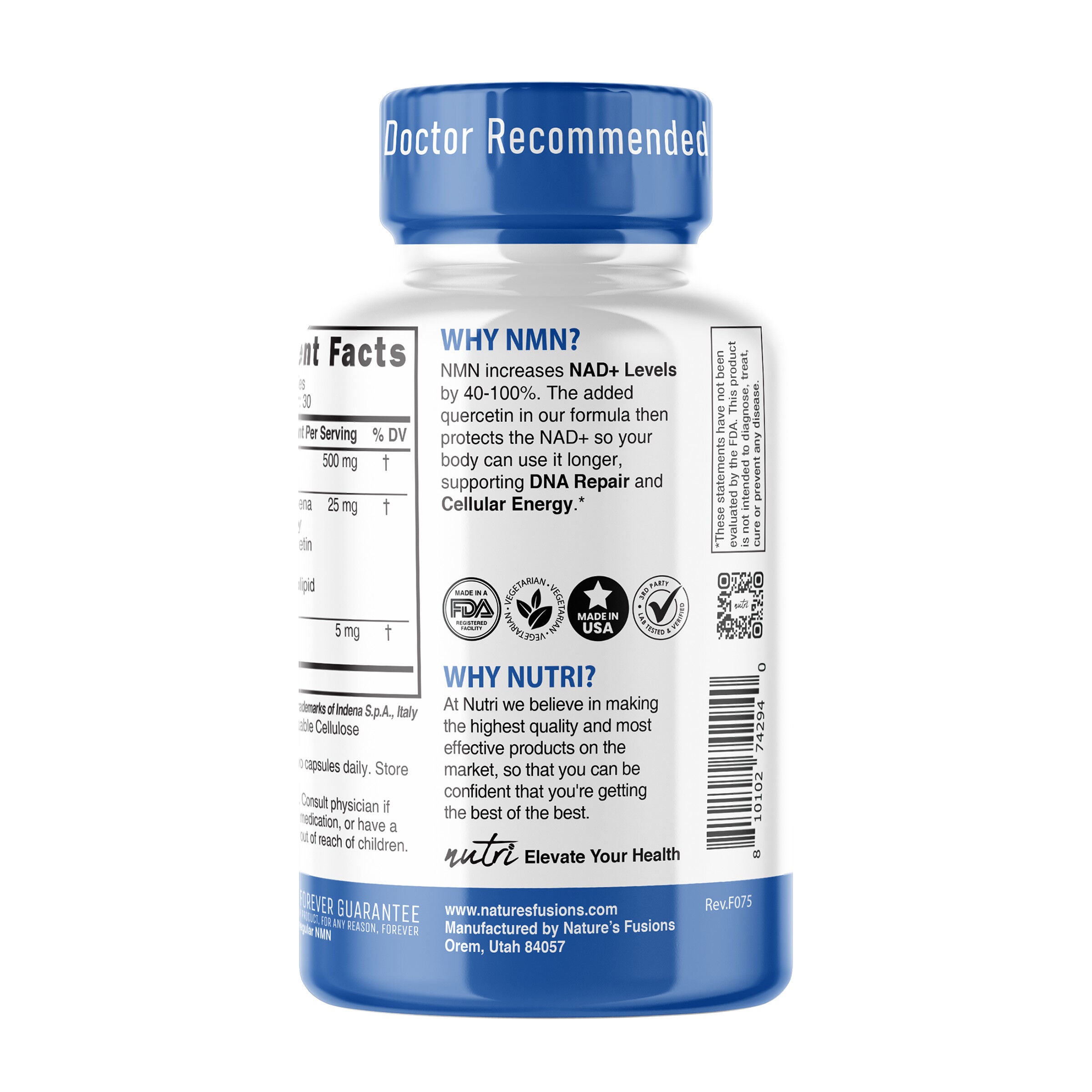 NMN+ 500mg Extra Strength - 60 Capsules (30 Servings)  | GNC