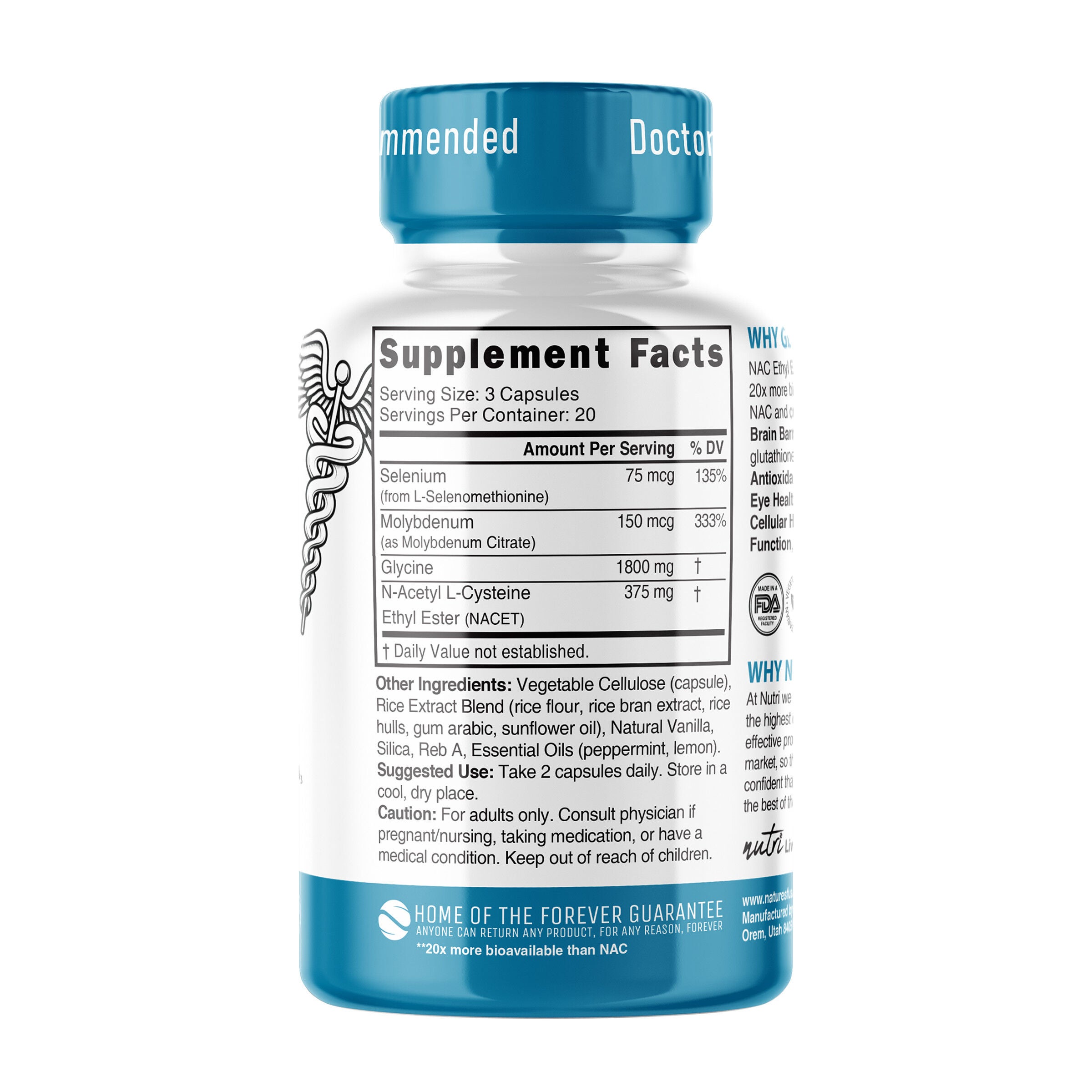 GlyNAC-ET 1800/375mg Extra Strength - 60 Capsules (20 Servings)  | GNC