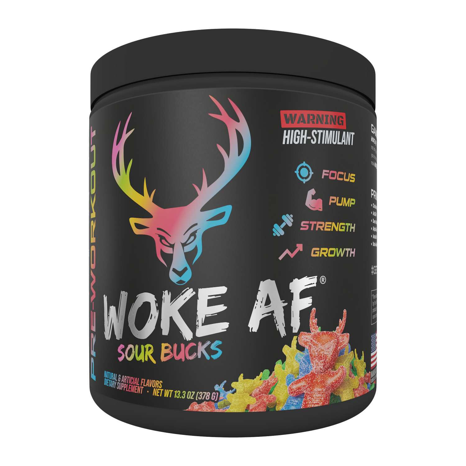 Woke AF&trade; Nootropic Preworkout - Sour Bucks (30 Servings) Sour Bucks | GNC