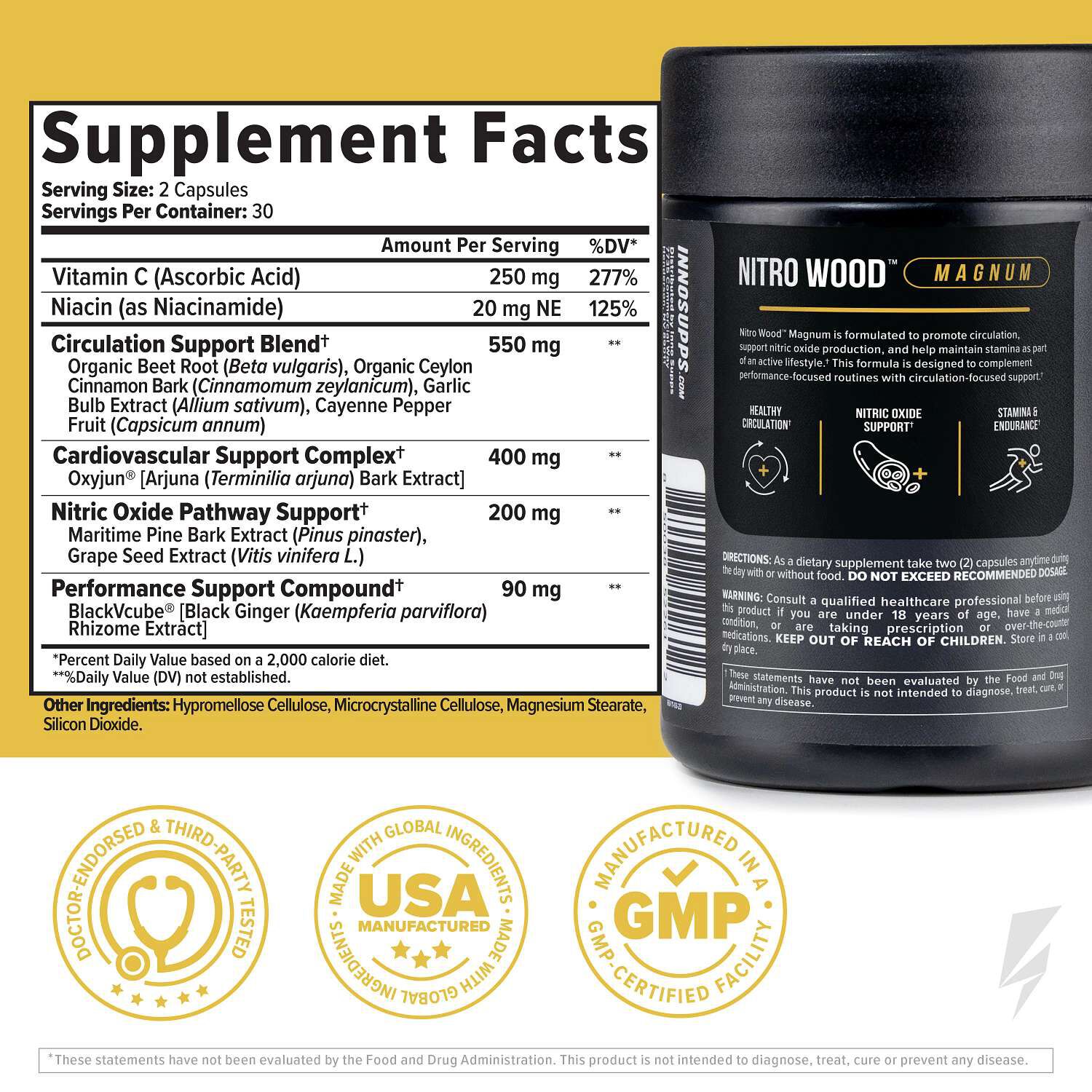 Nitro Wood&trade; Magnum - 60 Capsules (30 Servings)