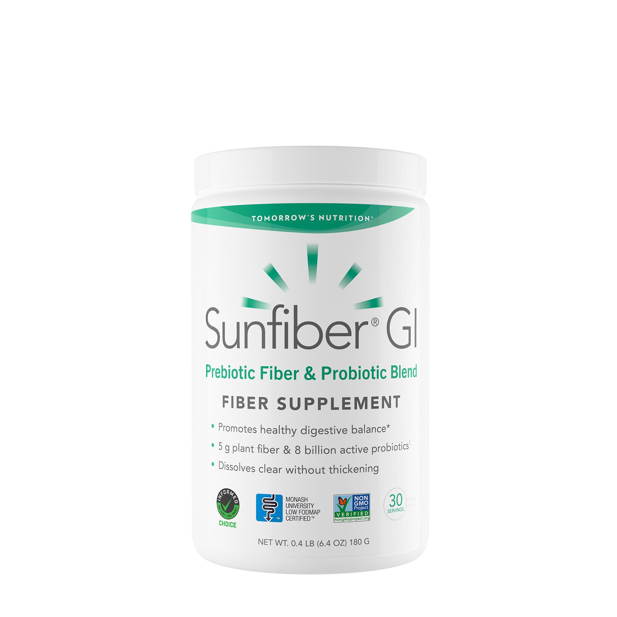 Sunfiber&reg; GI Prebiotic Fiber &amp; Probiotic Blend - 6.4 oz. (30 Servings)  | GNC