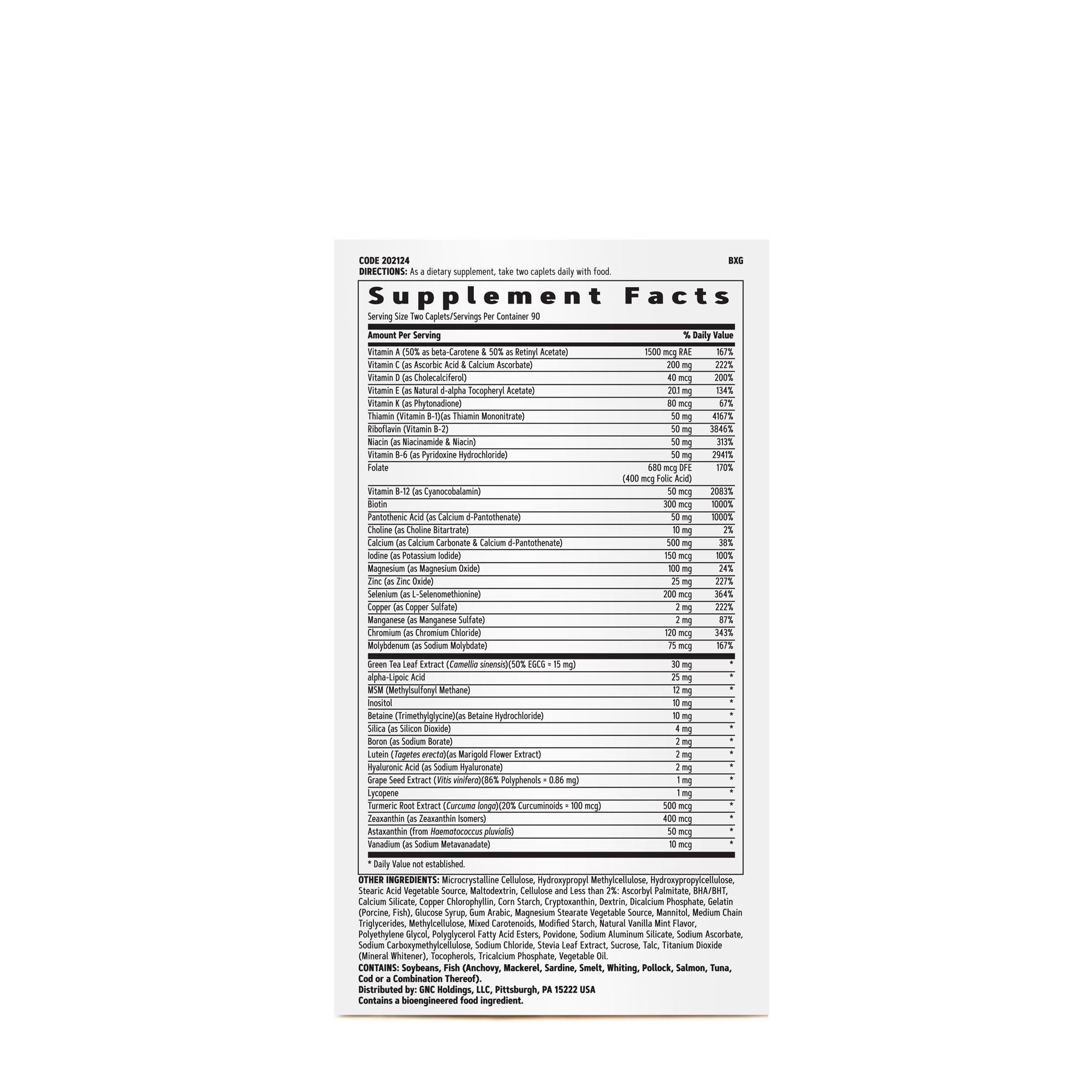 Active Multivitamin without Iron - 180 Caplets (90 Servings)  | GNC