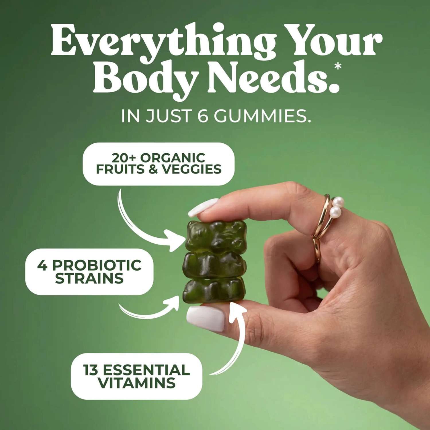Superfood Greens Gummies - Green Apple (12 Pouches)  | GNC