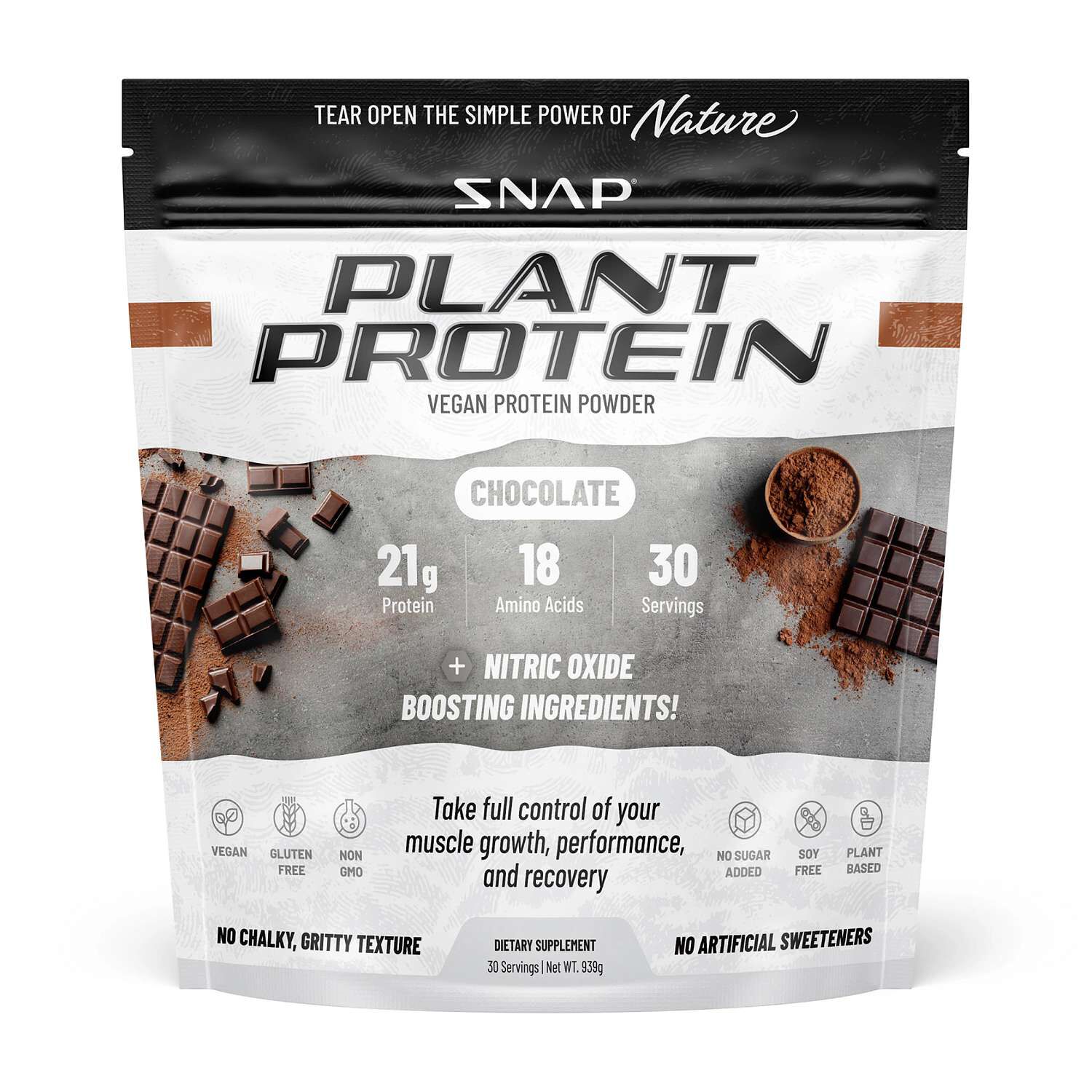 Plant Based Vegan Protein Powder - Chocolate (30 Servings) Chocolate | GNC